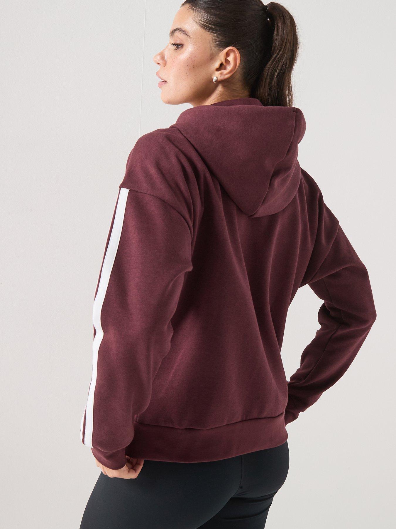 Image 2 of 7 of adidas Sportswear Women's Essentials Hooded Tracksuit&nbsp; Top&nbsp;- Aurora Ruby