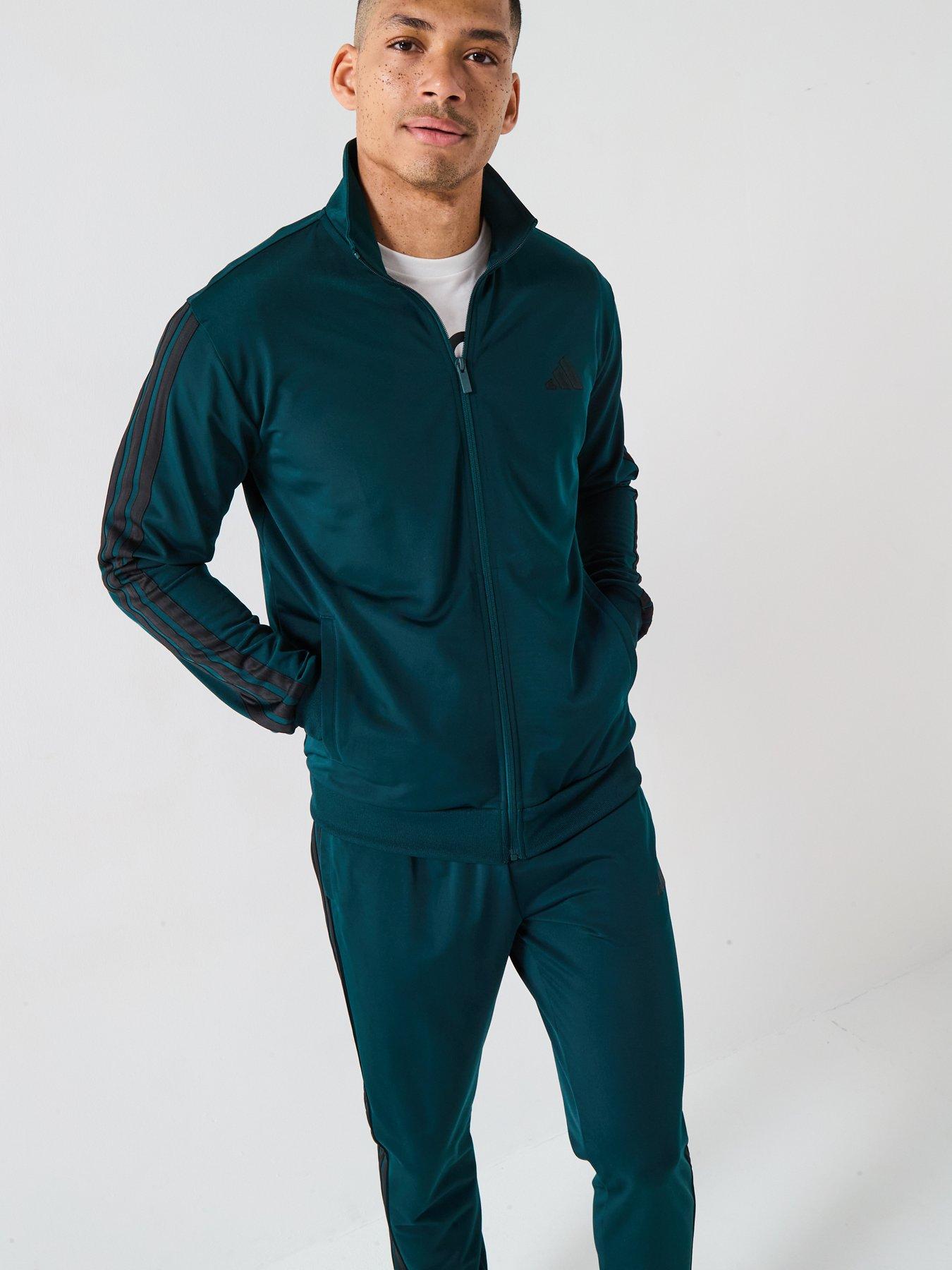 Image 3 of 6 of adidas Sportswear Men's Sportswear 3-stripes Tricot Tracksuit - Green