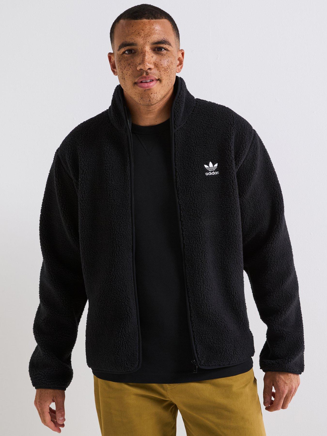 adidas Originals Men's Trefoil Essentials Jacket, Black, Size S, Men