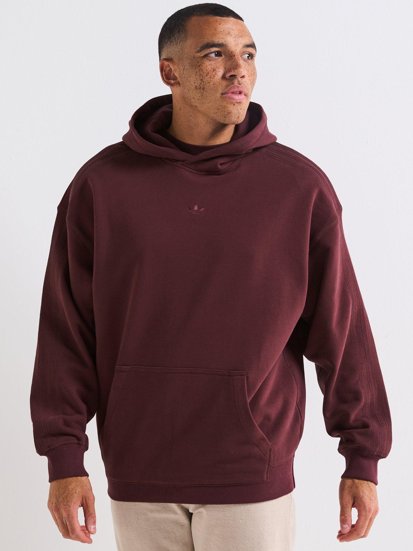 adidas Originals Men's Premium Essentials Hoodie, Aurora Ruby, Size S, Men