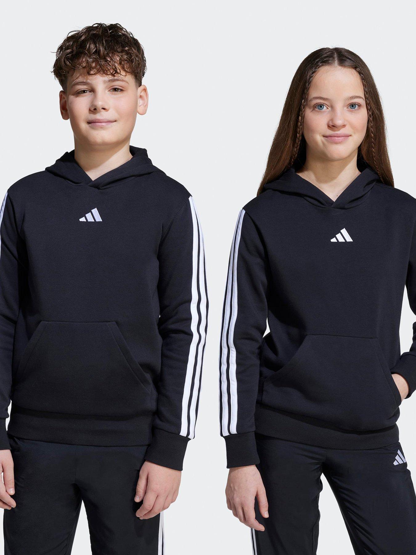 adidas Sportswear Junior Unisex Essentials Three Stripe Hoodie- Black