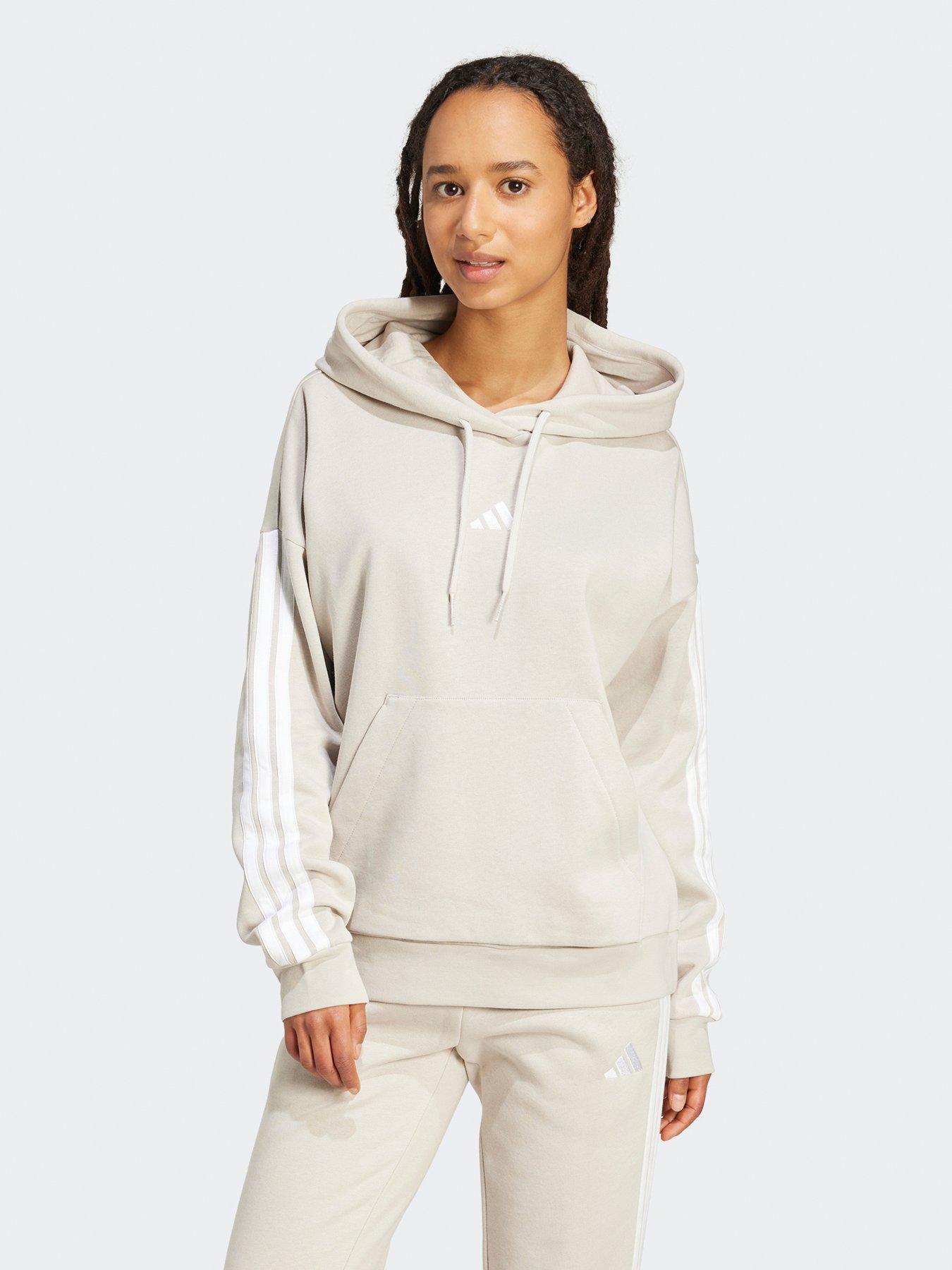 adidas Sportswear Women's Essentials 3-Stripes Fleece Hoodie - Grey