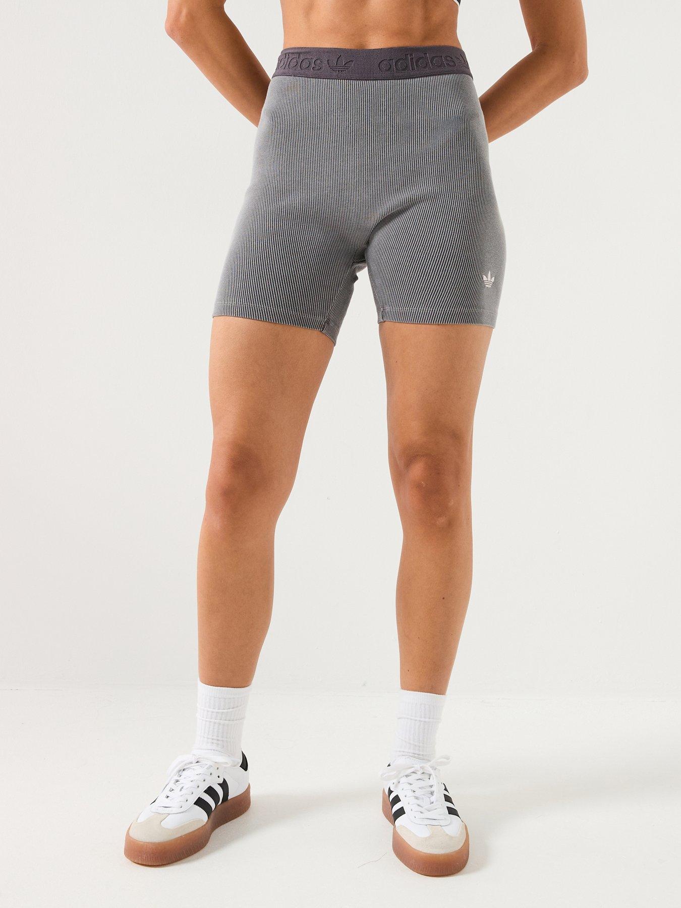 adidas Originals Women's Ribbed Shorts - Dark Grey | Very