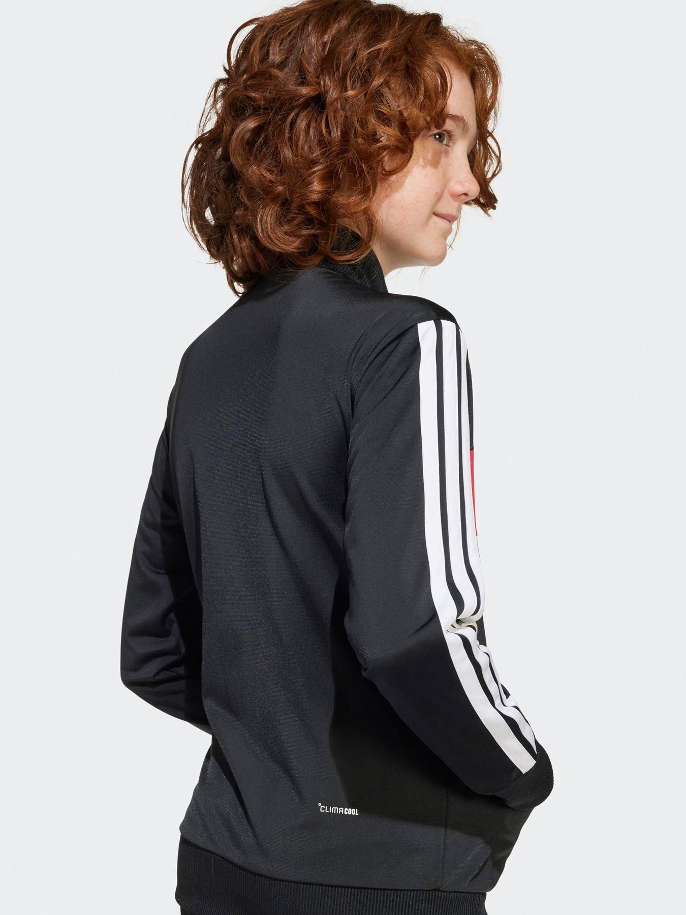 Image 4 of 5 of adidas Sportswear Junior Boys Seasonal Essentials Tiberio 3-stripes Tricot Tracksuit -black