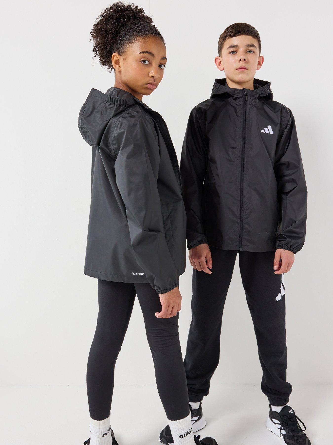 adidas Sportswear Junior Unisex Windbreaker, Black, Size 5-6 Years