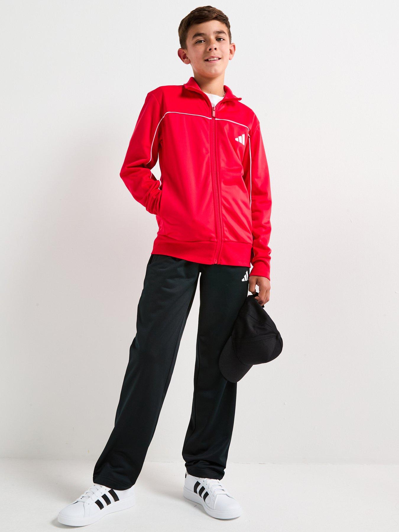 adidas Sportswear Junior Boys Tricot Tracksuit-red