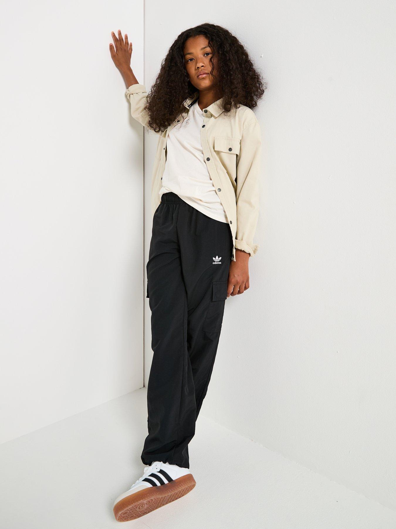 adidas Originals Junior Unisex Woven Cargo Tracksuit Pants - Black