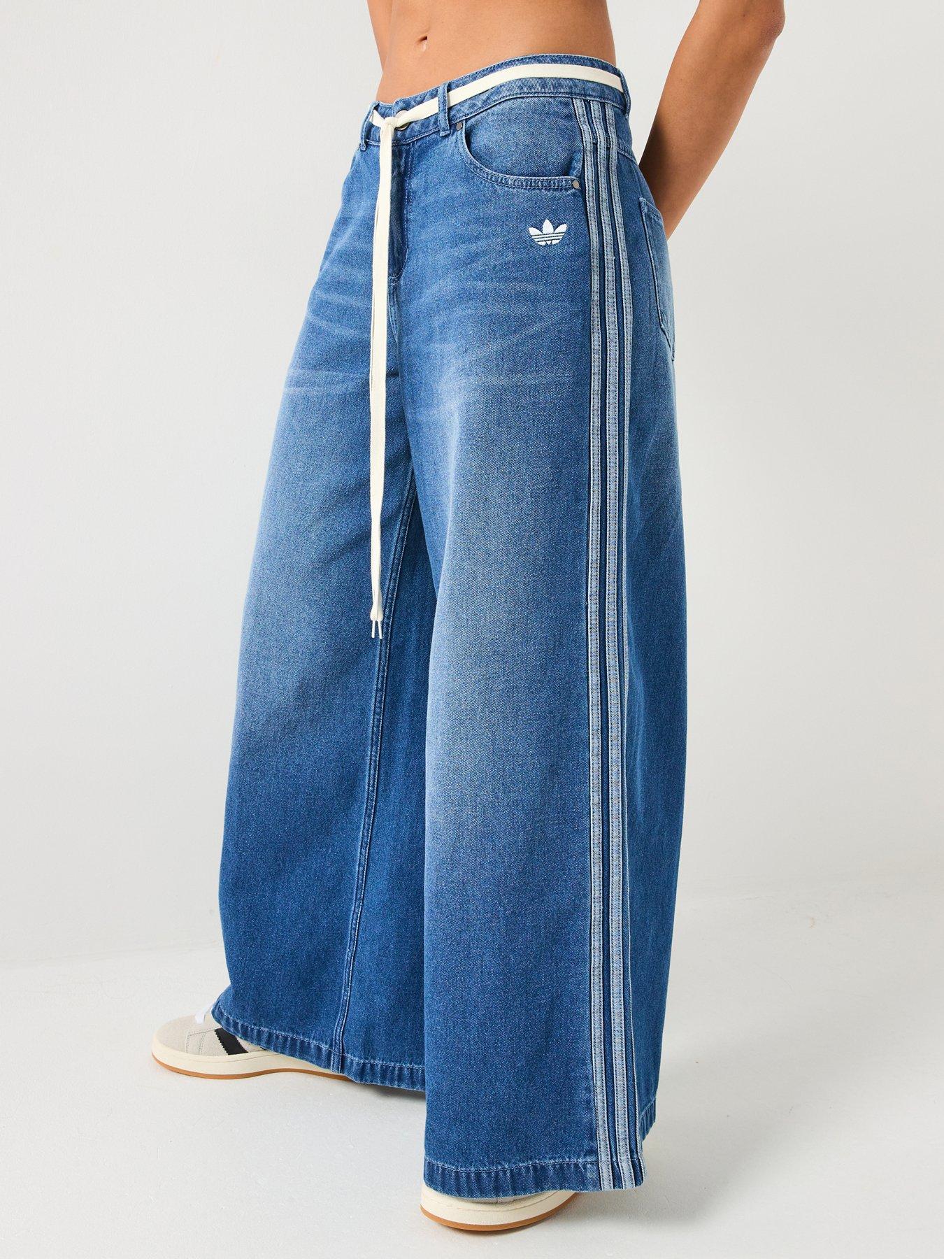 adidas Originals Women's Wide Leg Jeans - Blue