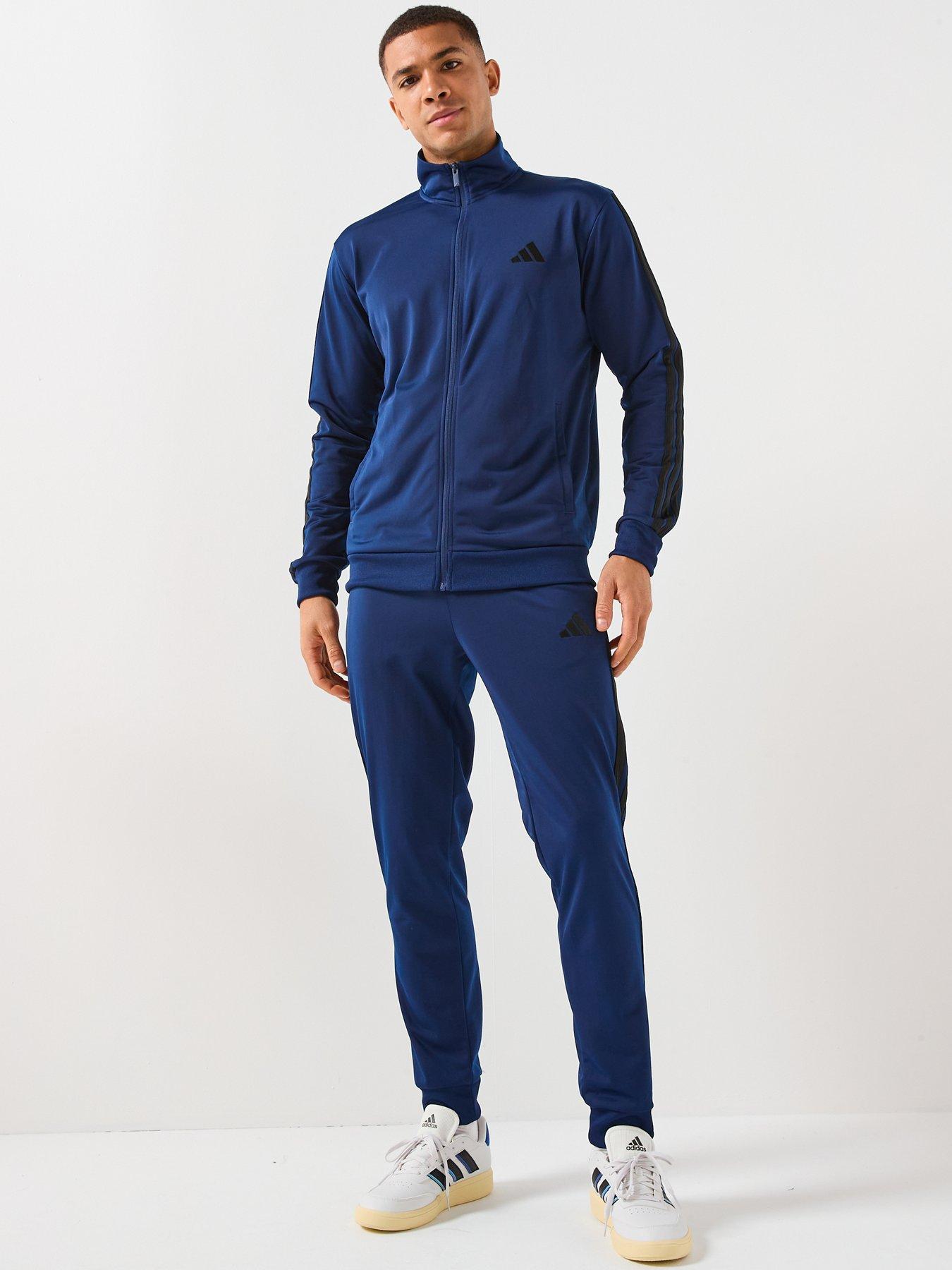 Adidas Sportswear Men'S Sportswear Basic 3-Stripes Tricot Tracksuit - Blue