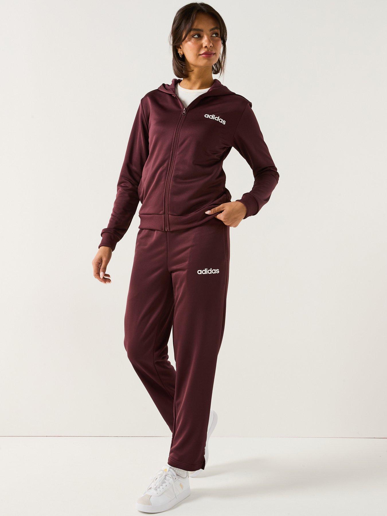 adidas Sportswear Women's Essentials Linear Tracksuit Red Very