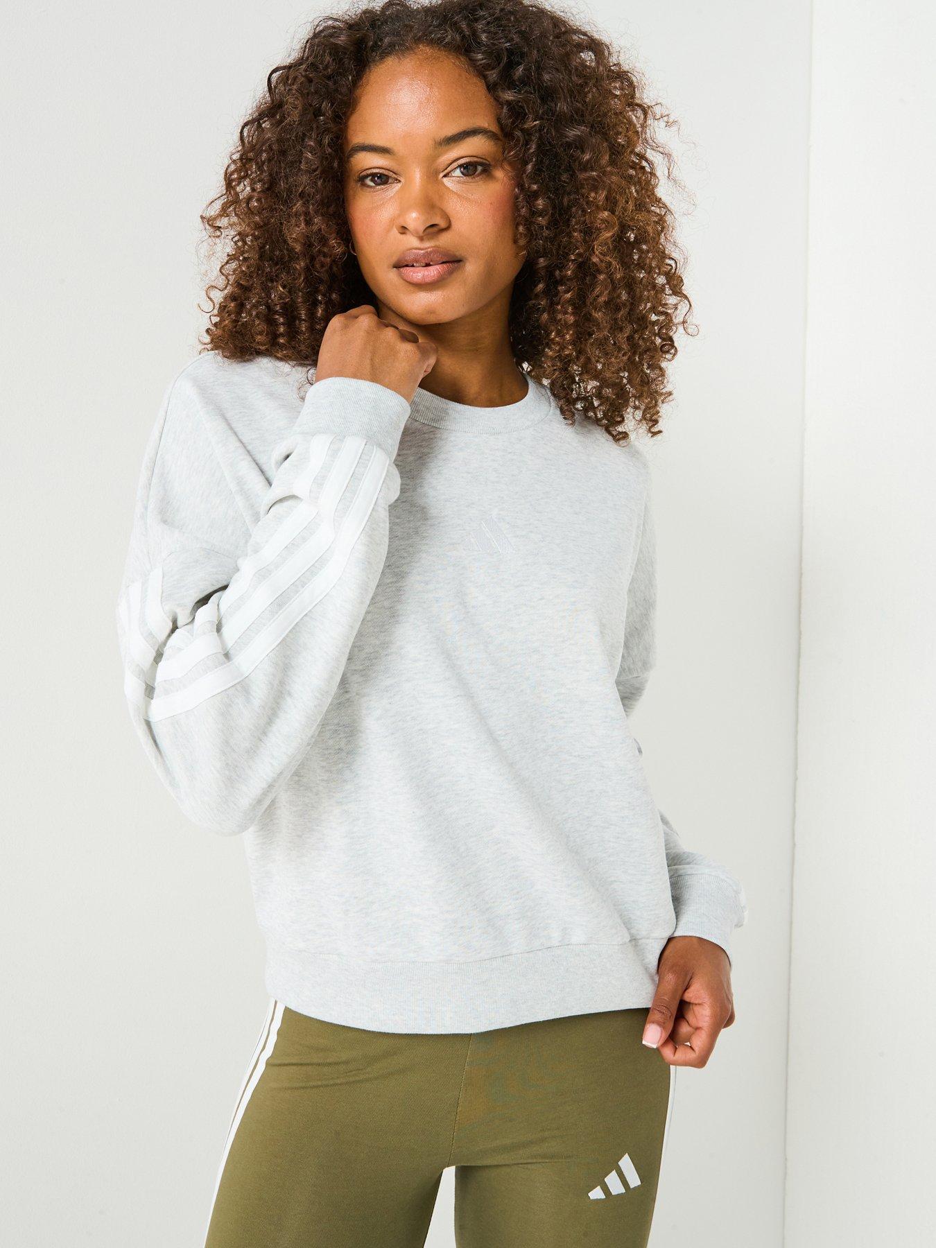 undefined Women's Essentials 3-stripes French Terry Sweatshirt - Grey