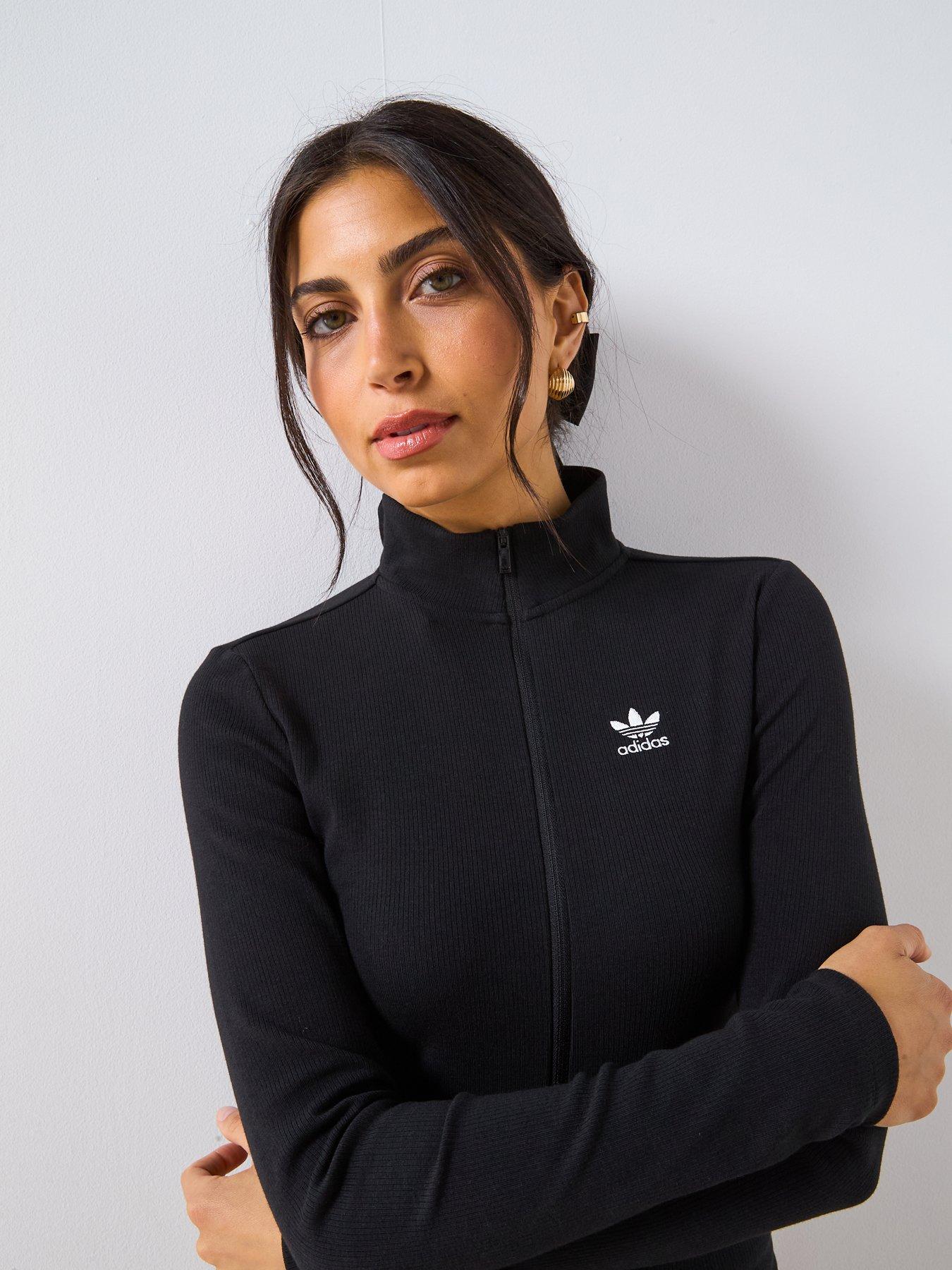 adidas Originals Women's Essentials Ribbed Full-Zip Tracksuit Top