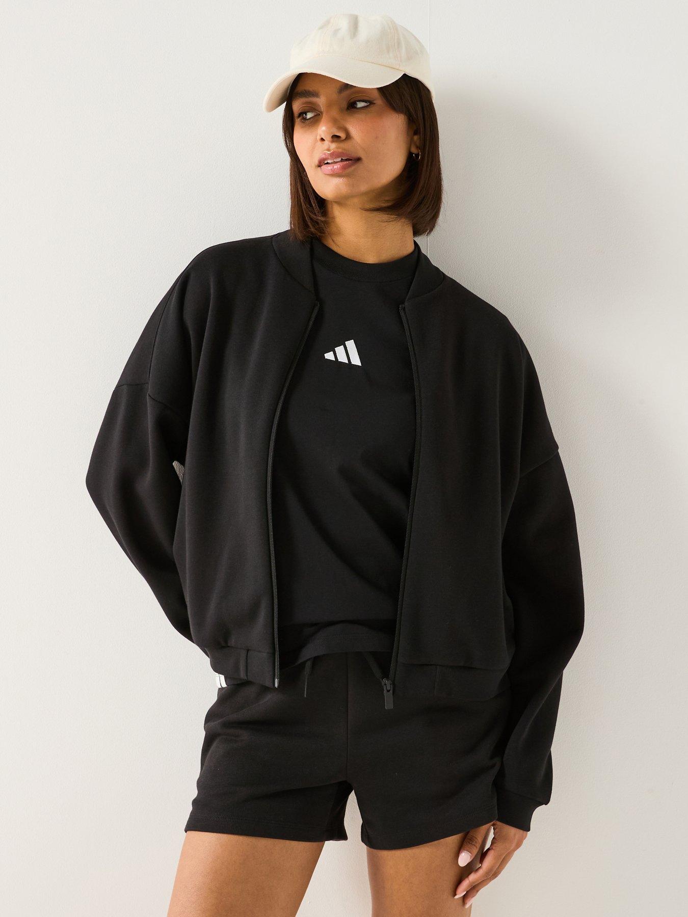 undefined Women's Essentials Contemporary Logo Bomber Jacket - Black