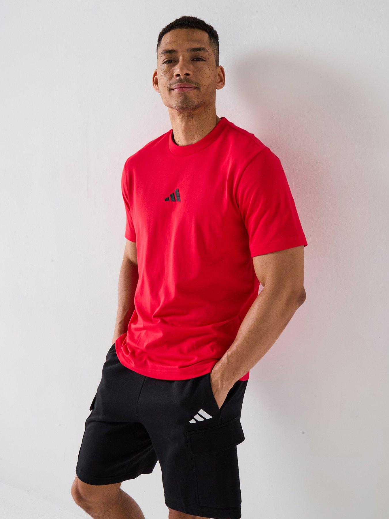undefined Men's Essentials Small Logo Jersey Tee - Red