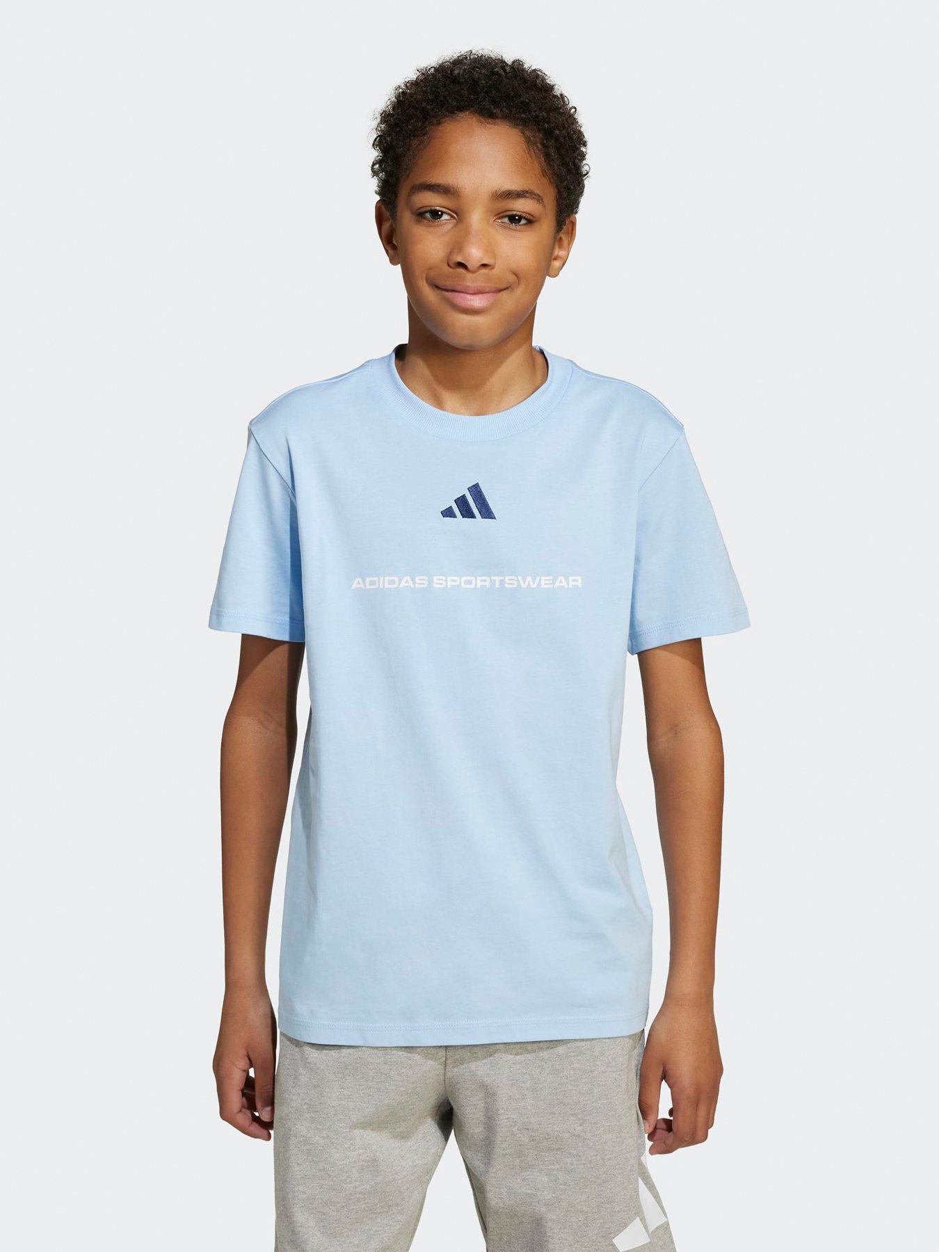 undefined Junior Boys Logo T-Shirt- Blue