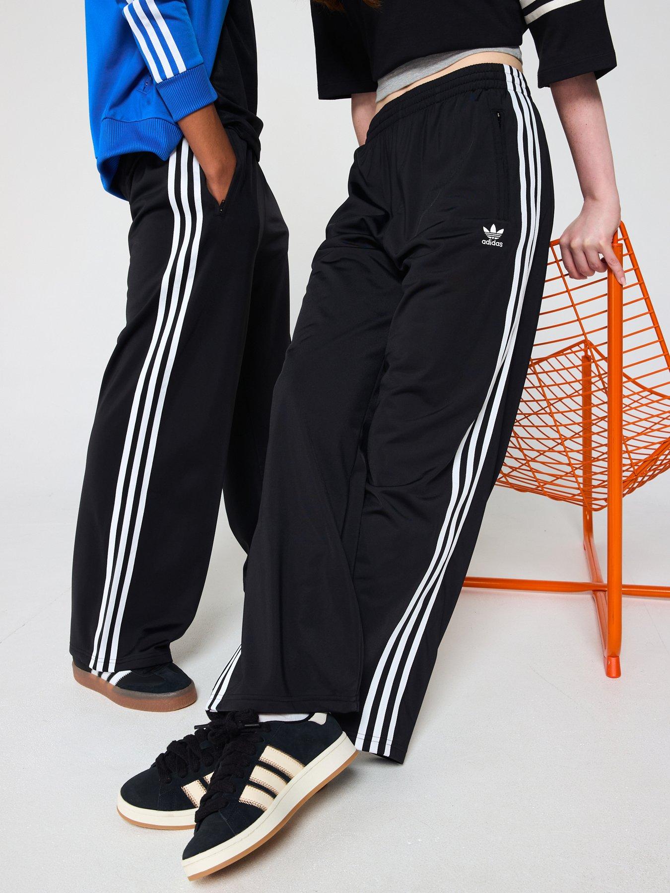adidas Originals Junior Girls Wide Leg Firebird Trousers - Black