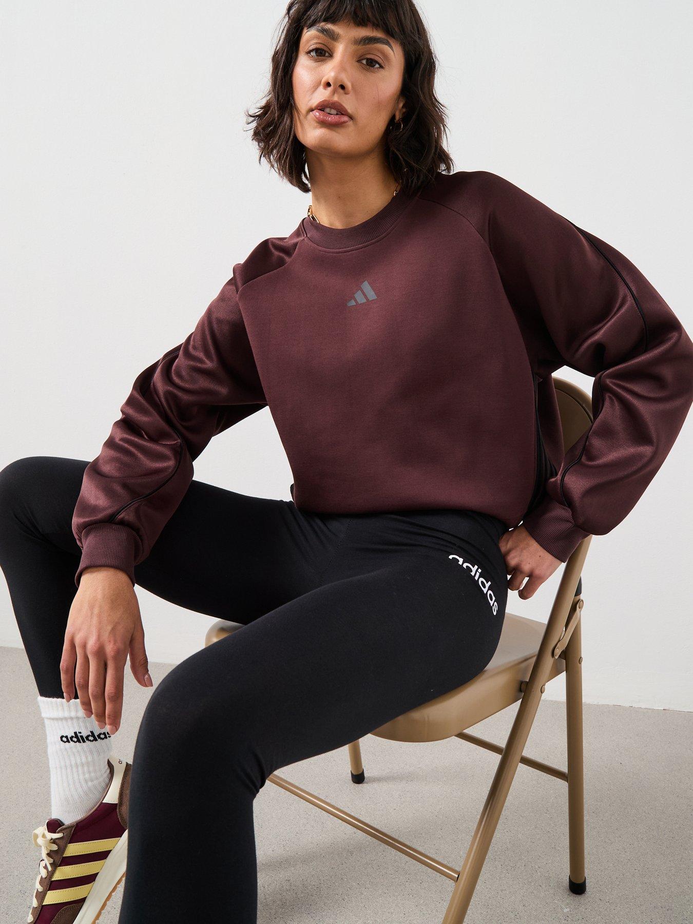 Adidas Sportswear Women'S Stadium 3 Stripes Crew - Brown