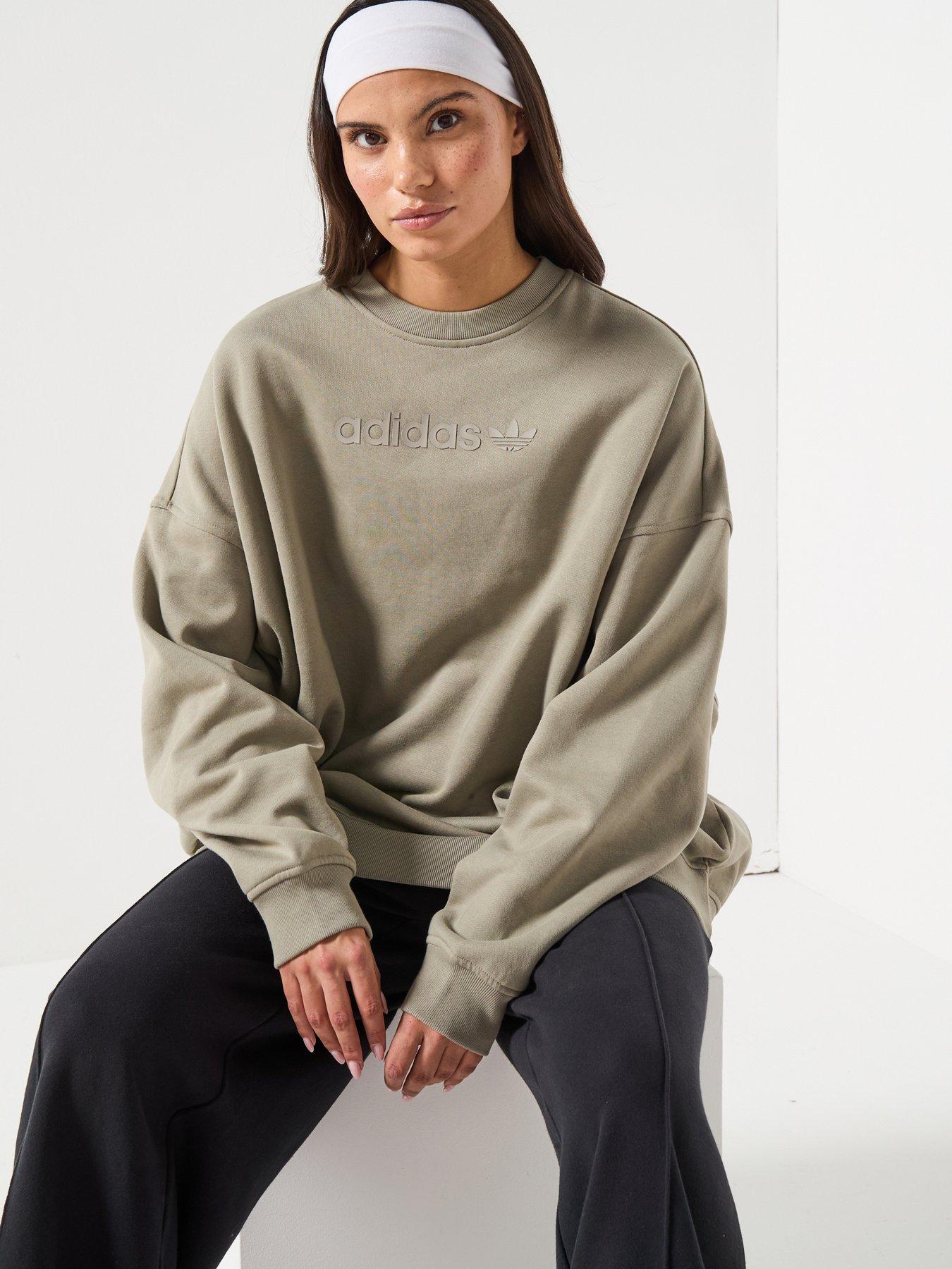 adidas Originals Women's Essential Linear Crew - Green | Very