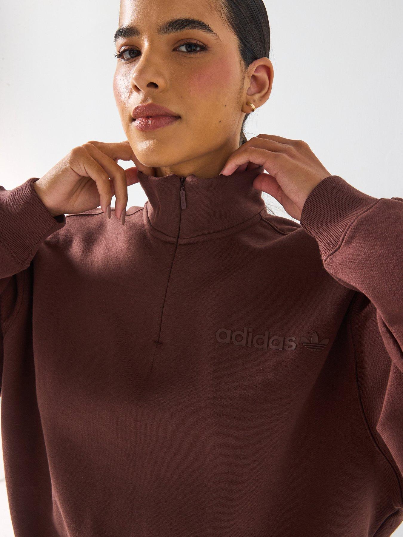 undefined Women's Essential Linear Quarter Zip - Brown