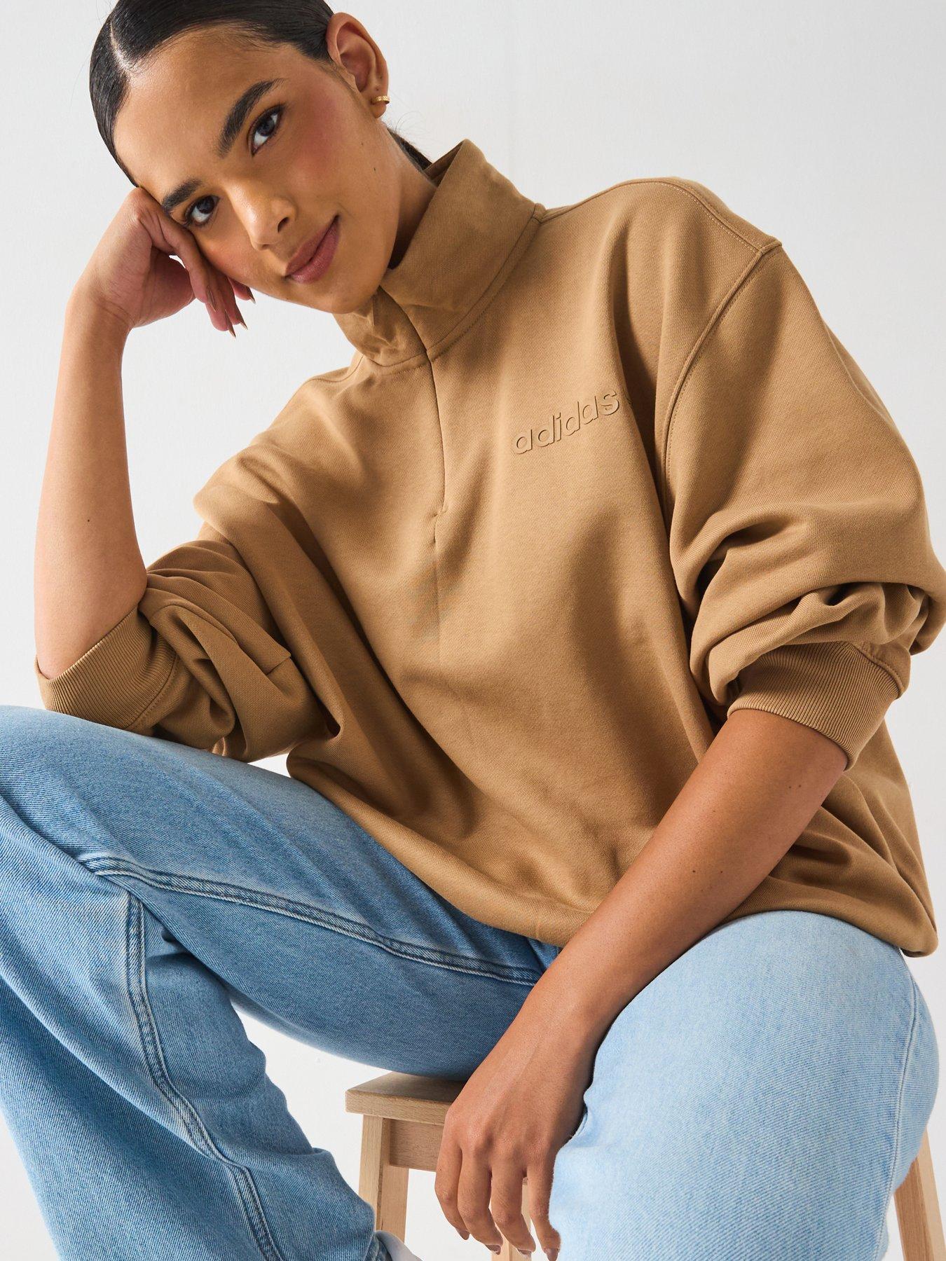 undefined Women's Essential Linear Quarter Zip - Beige