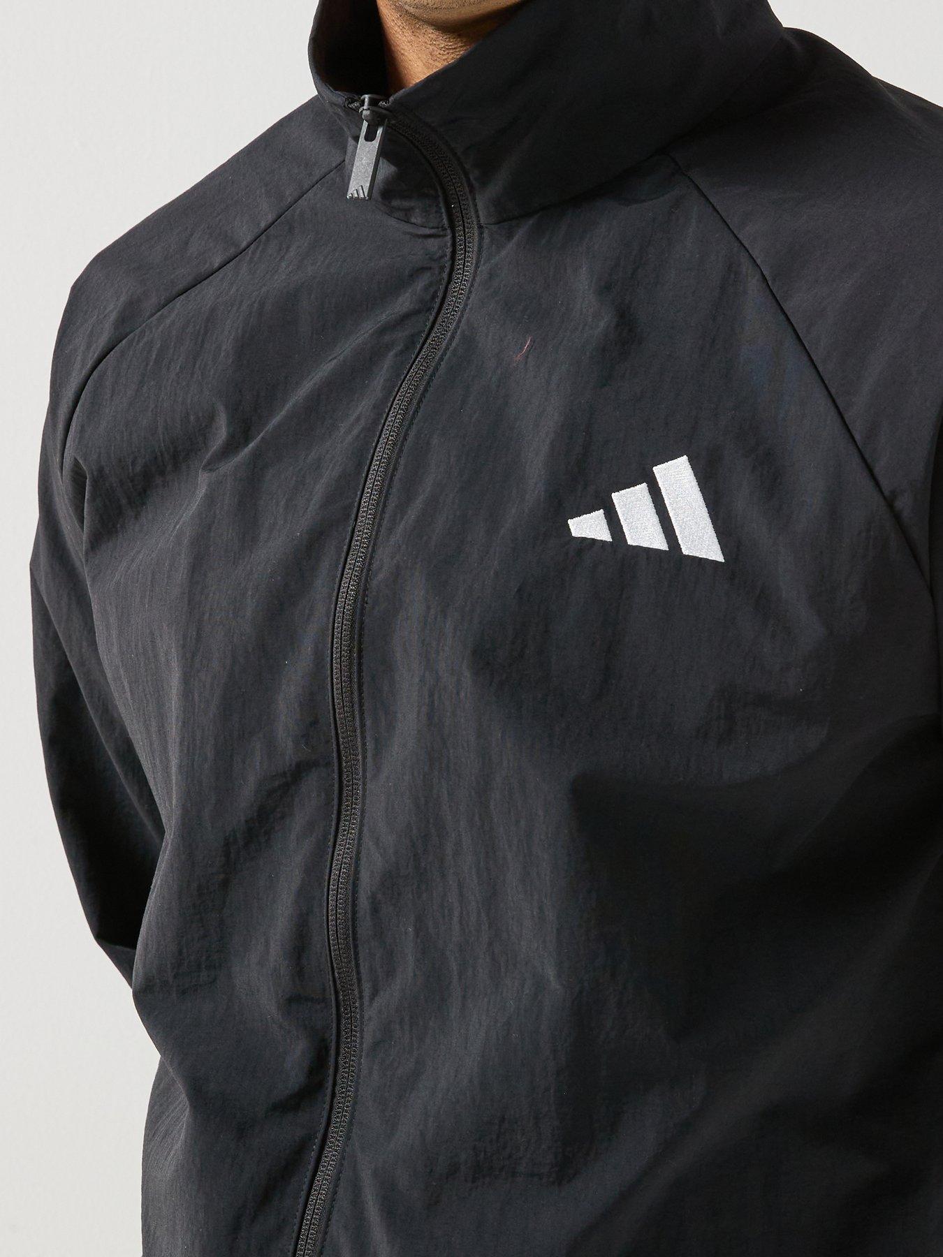 Image 4 of 6 of adidas Sportswear Men's Essential Small Logo Windbreaker - Black