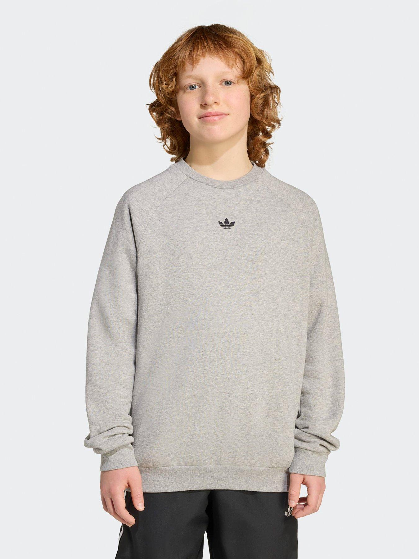 undefined Junior Boys Adicolour Crew Jumper - Grey