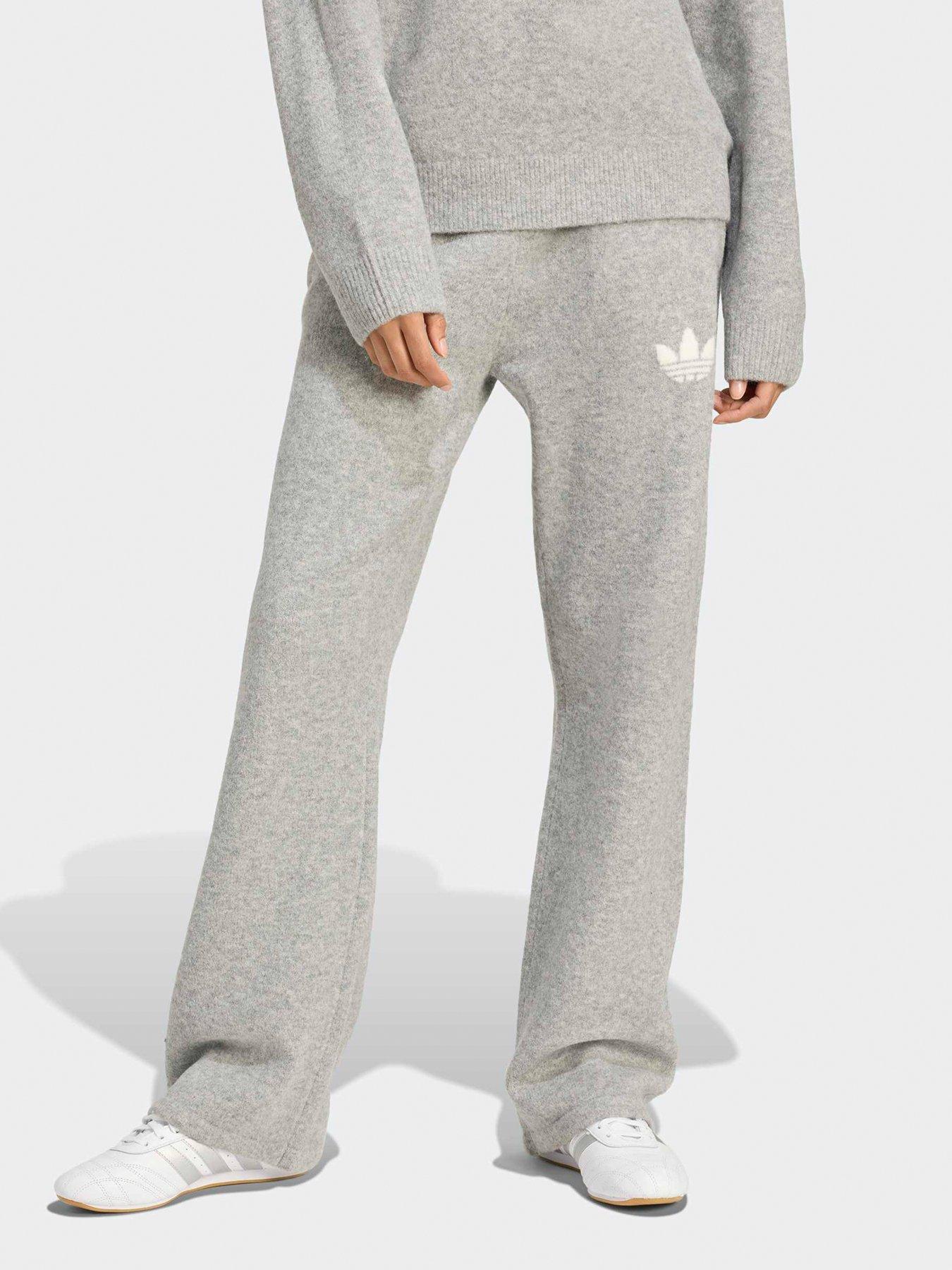 adidas Originals Womens Knitted Pants, Grey, Size L, Women
