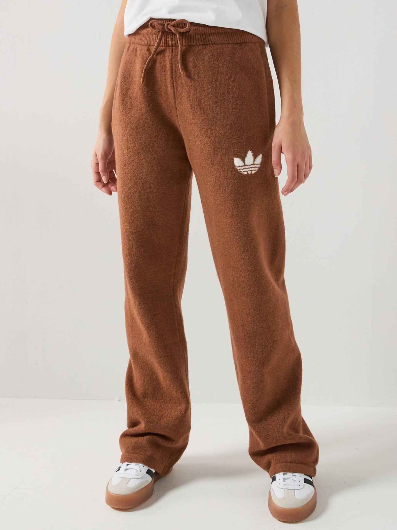 adidas Originals Womens Knitted Pants, Brown, Size L, Women