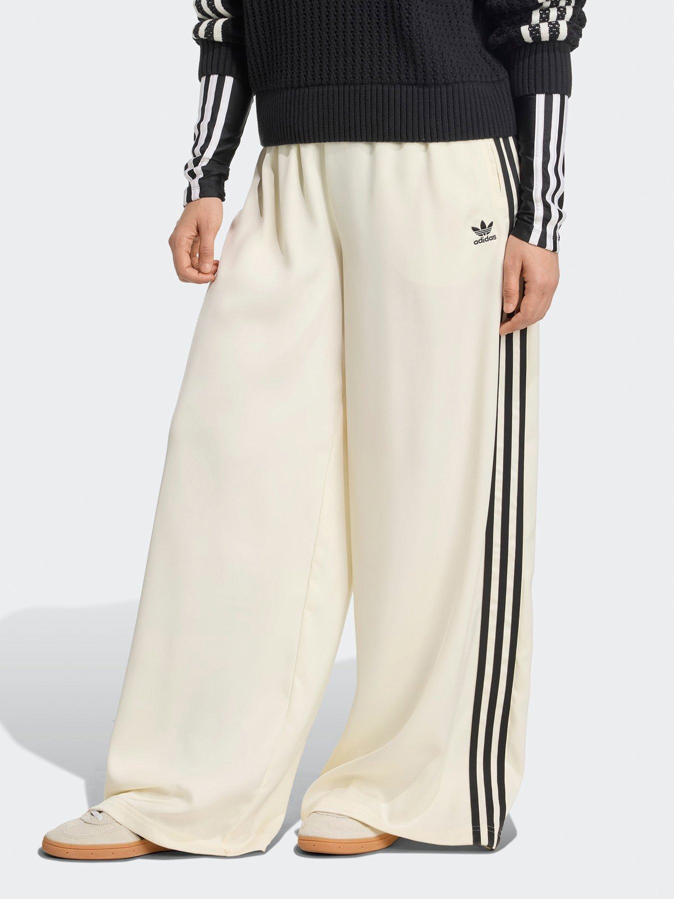 adidas Originals Womens Satin Tracksuit Pants - Cream