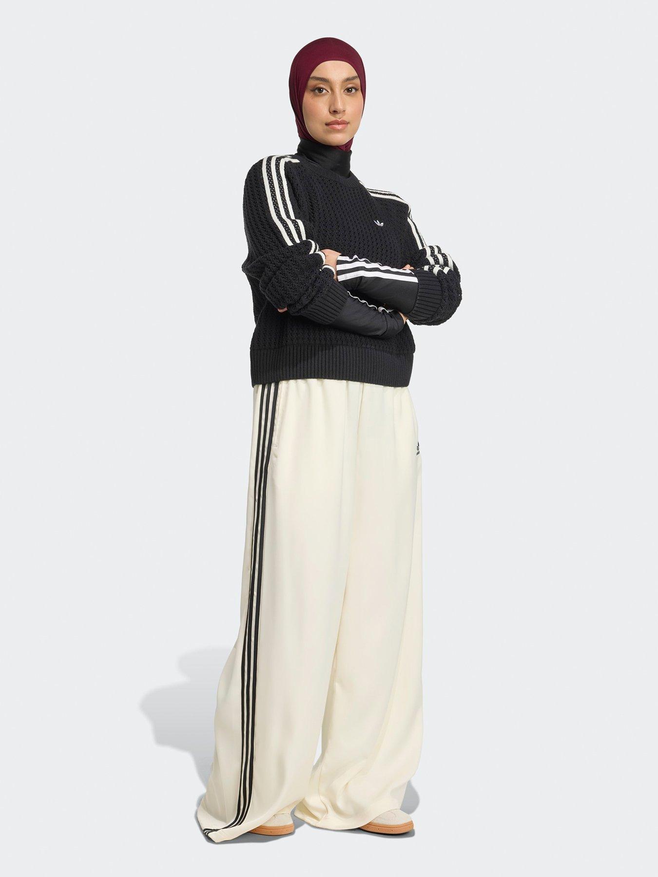 Image 3 of 5 of adidas Originals Womens Satin Tracksuit Pants - Cream