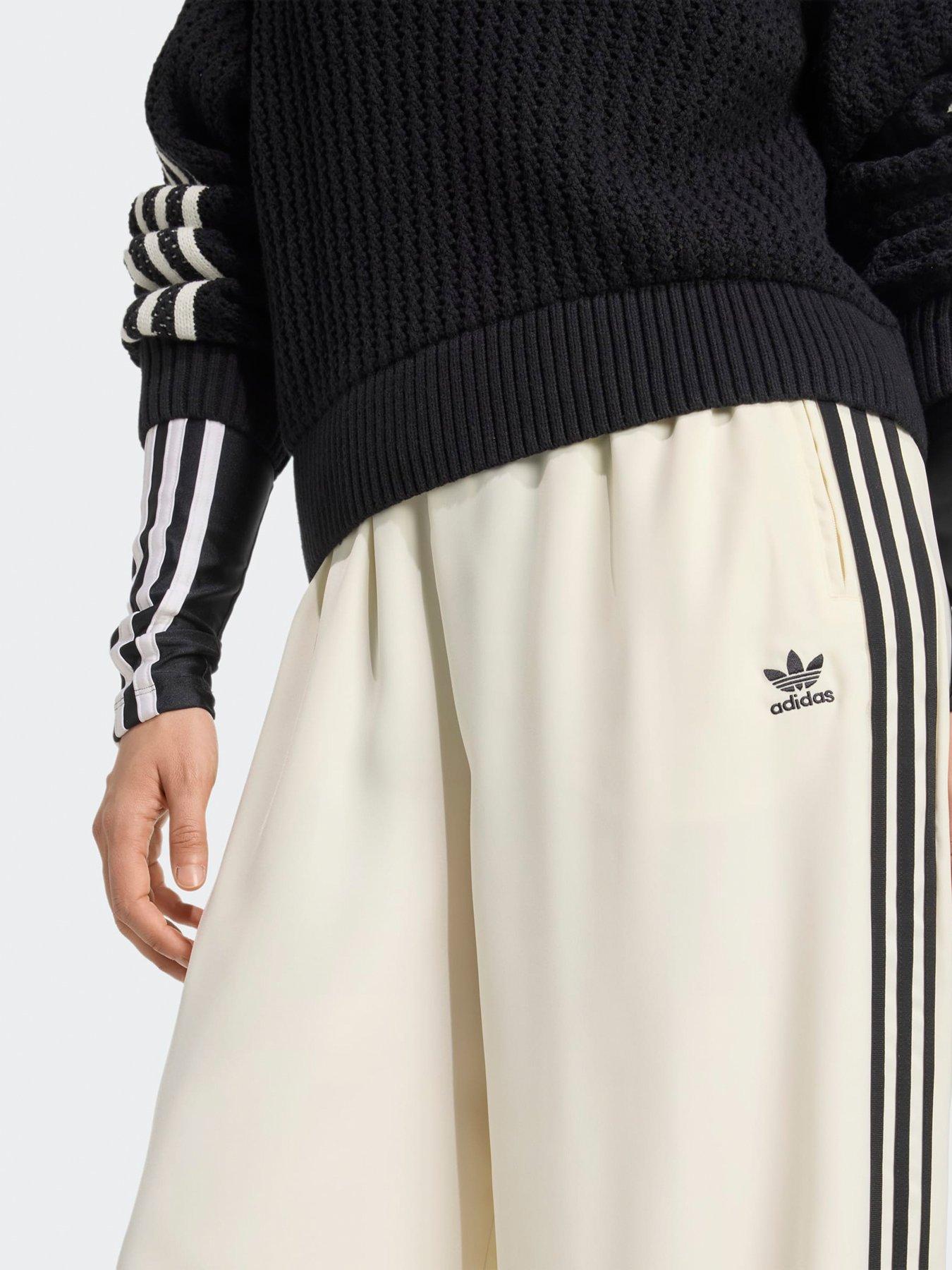 Image 4 of 5 of adidas Originals Womens Satin Tracksuit Pants - Cream