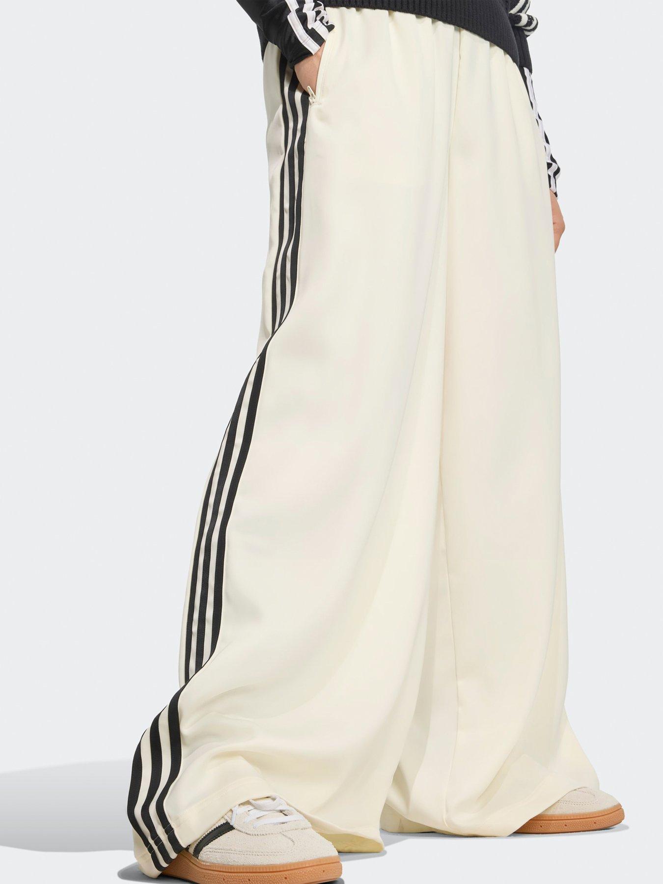 adidas Originals Womens Satin Track Pants Cream Very