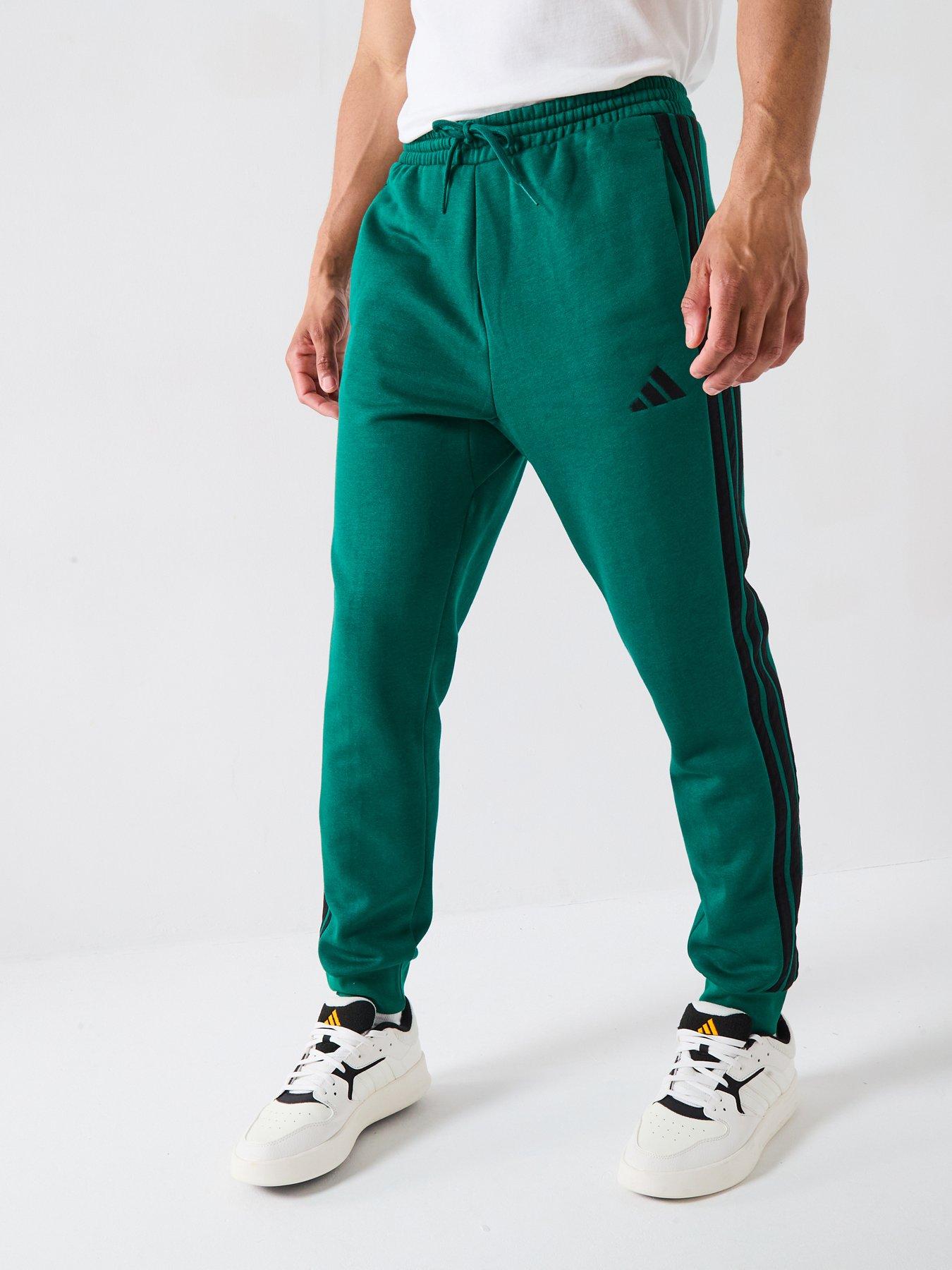 undefined Men's Essentials 3-stripes Fleece Joggers - Green