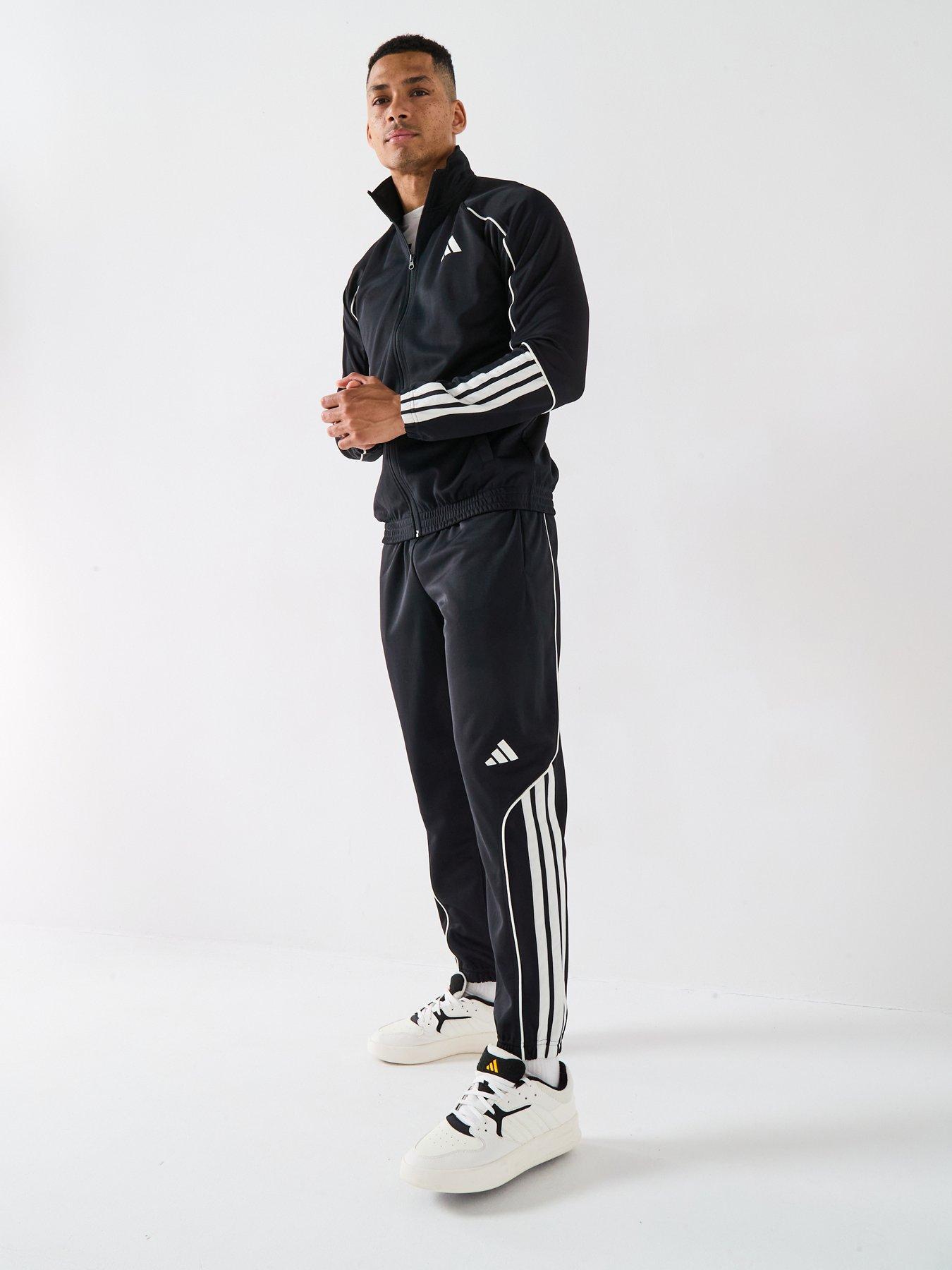 adidas Sportswear Men's 3 Stripes Tracksuit, Black, Size S, Men