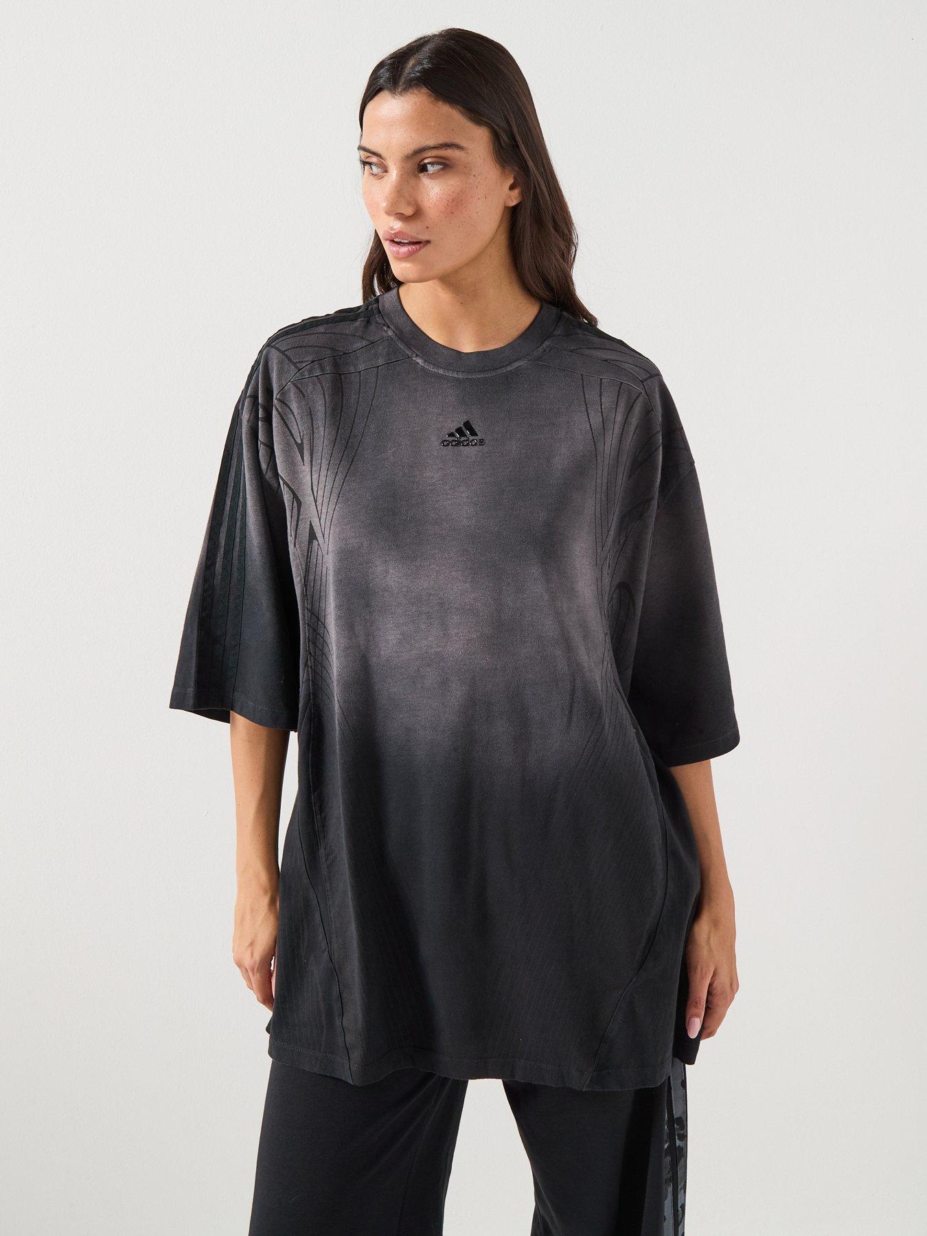 Adidas Originals Women'S Adilenium Season 4 Teamgeist Oversized Washed Tee - Black