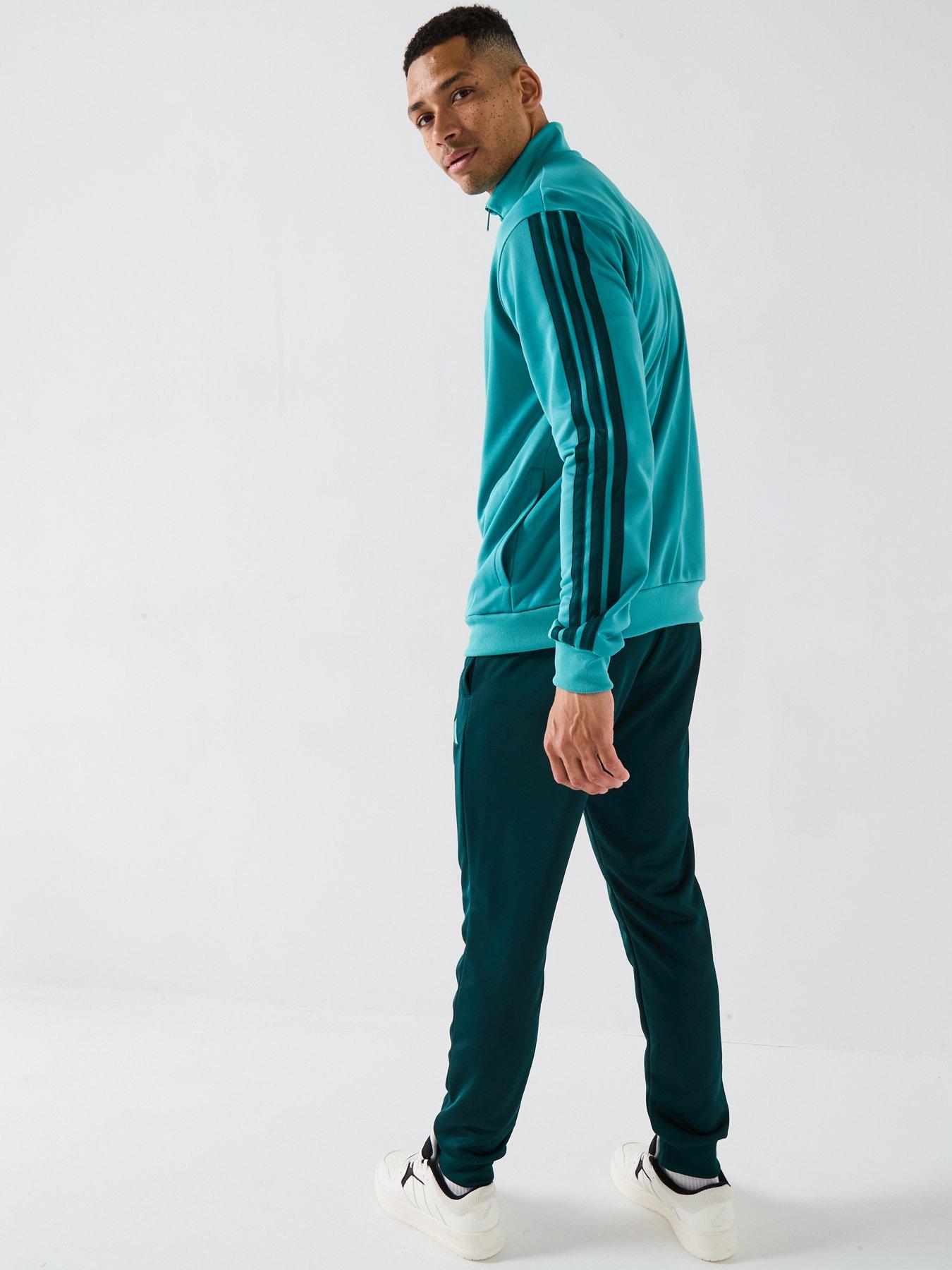 Image 2 of 6 of adidas Sportswear Men's Sportswear 3-stripes French Terry Tracksuit - Turquoise