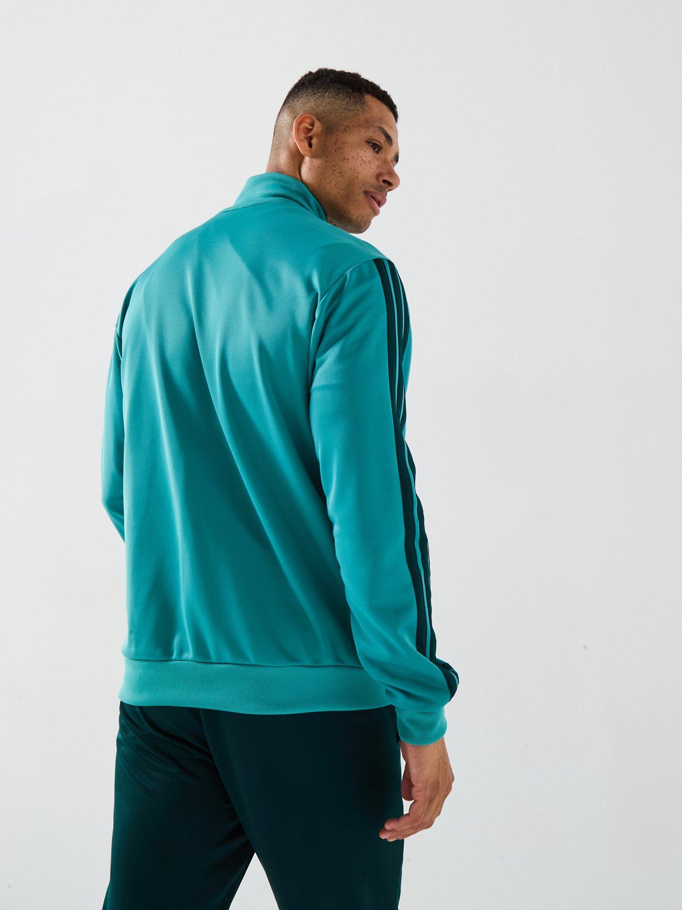 Image 4 of 6 of adidas Sportswear Men's Sportswear 3-stripes French Terry Tracksuit - Turquoise