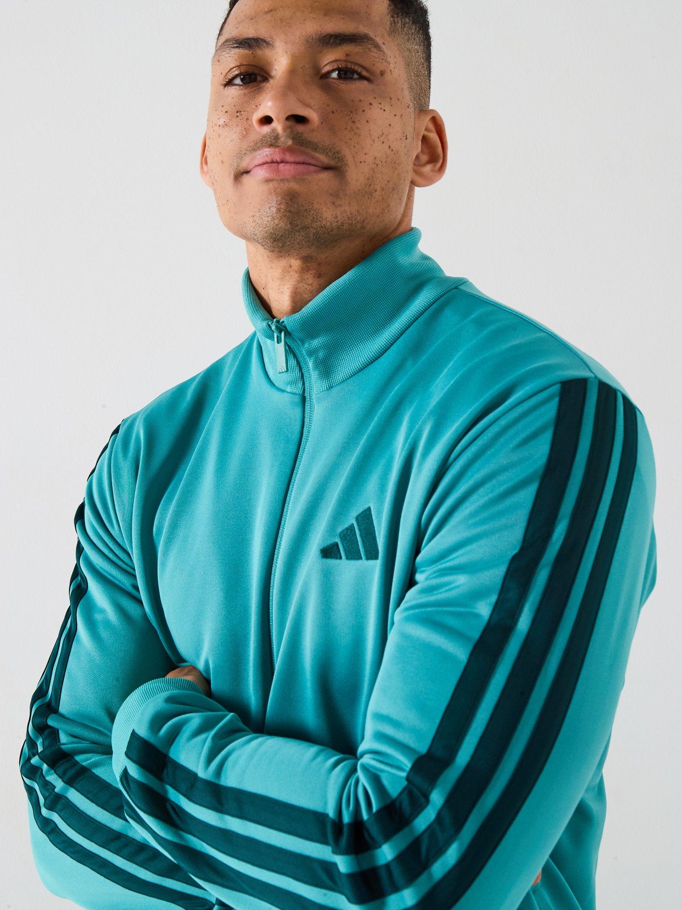 Image 5 of 6 of adidas Sportswear Men's Sportswear 3-stripes French Terry Tracksuit - Turquoise