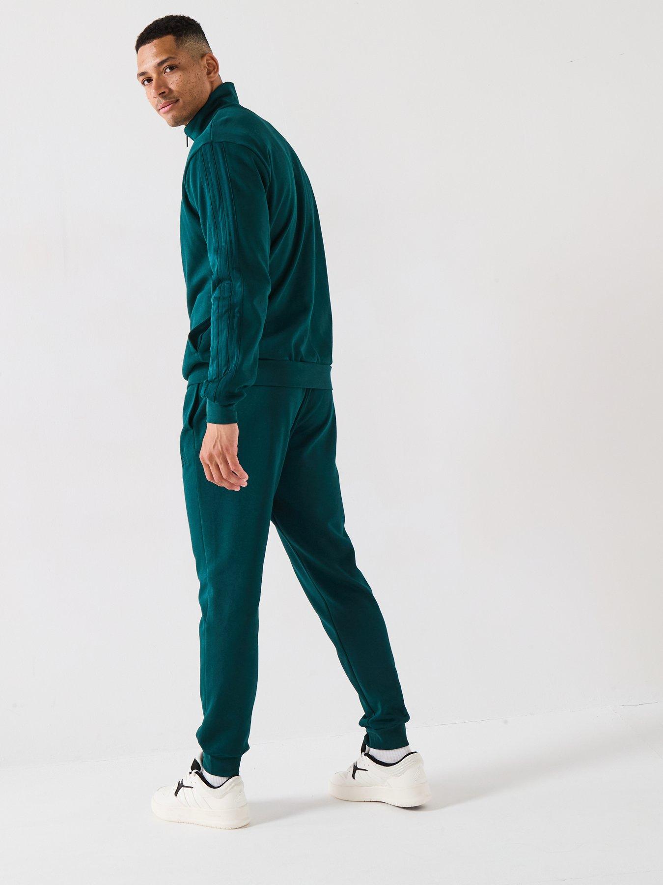 Image 2 of 6 of adidas Sportswear Men's 3 Stripes Tracksuit - Green