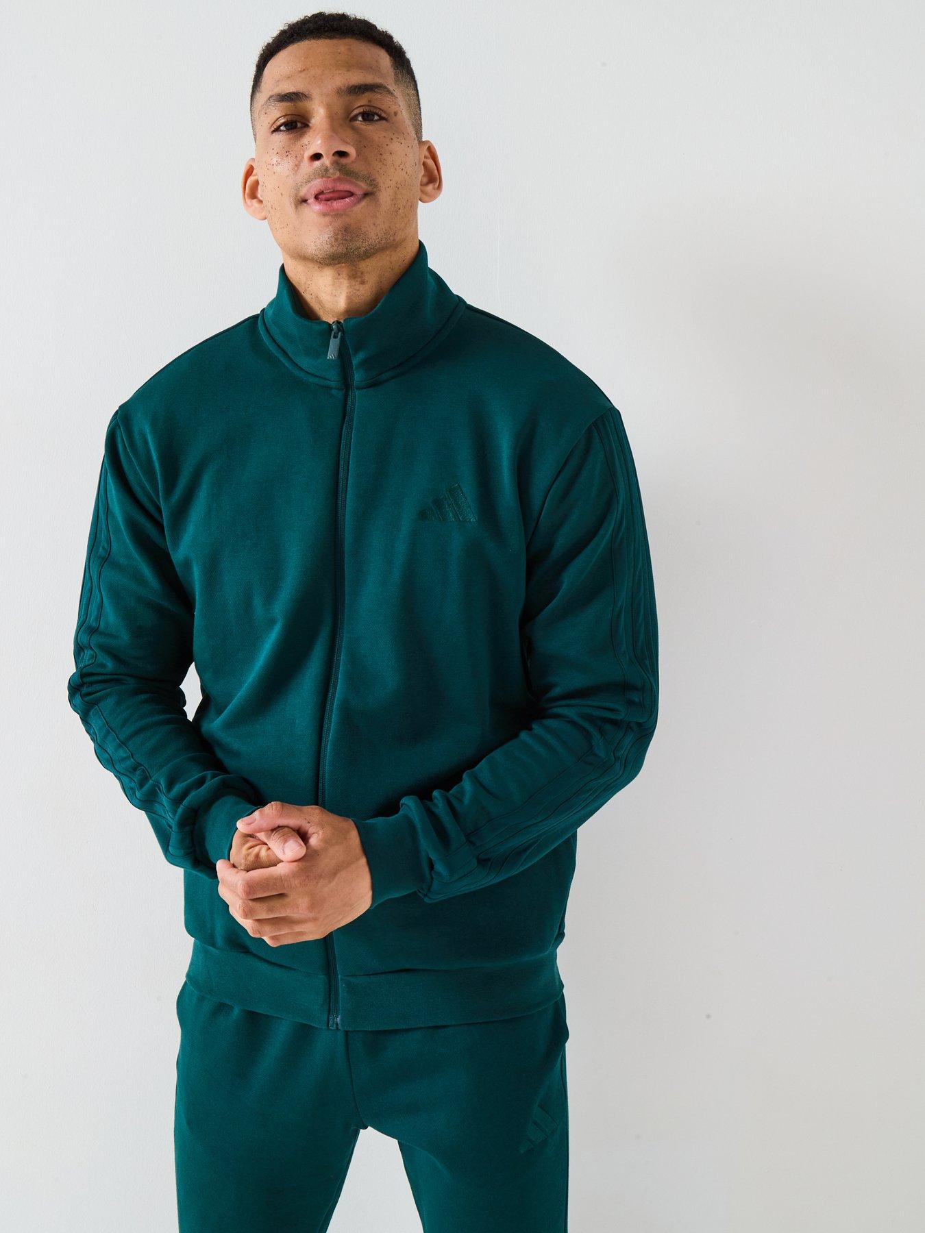 Image 3 of 6 of adidas Sportswear Men's 3 Stripes Tracksuit - Green