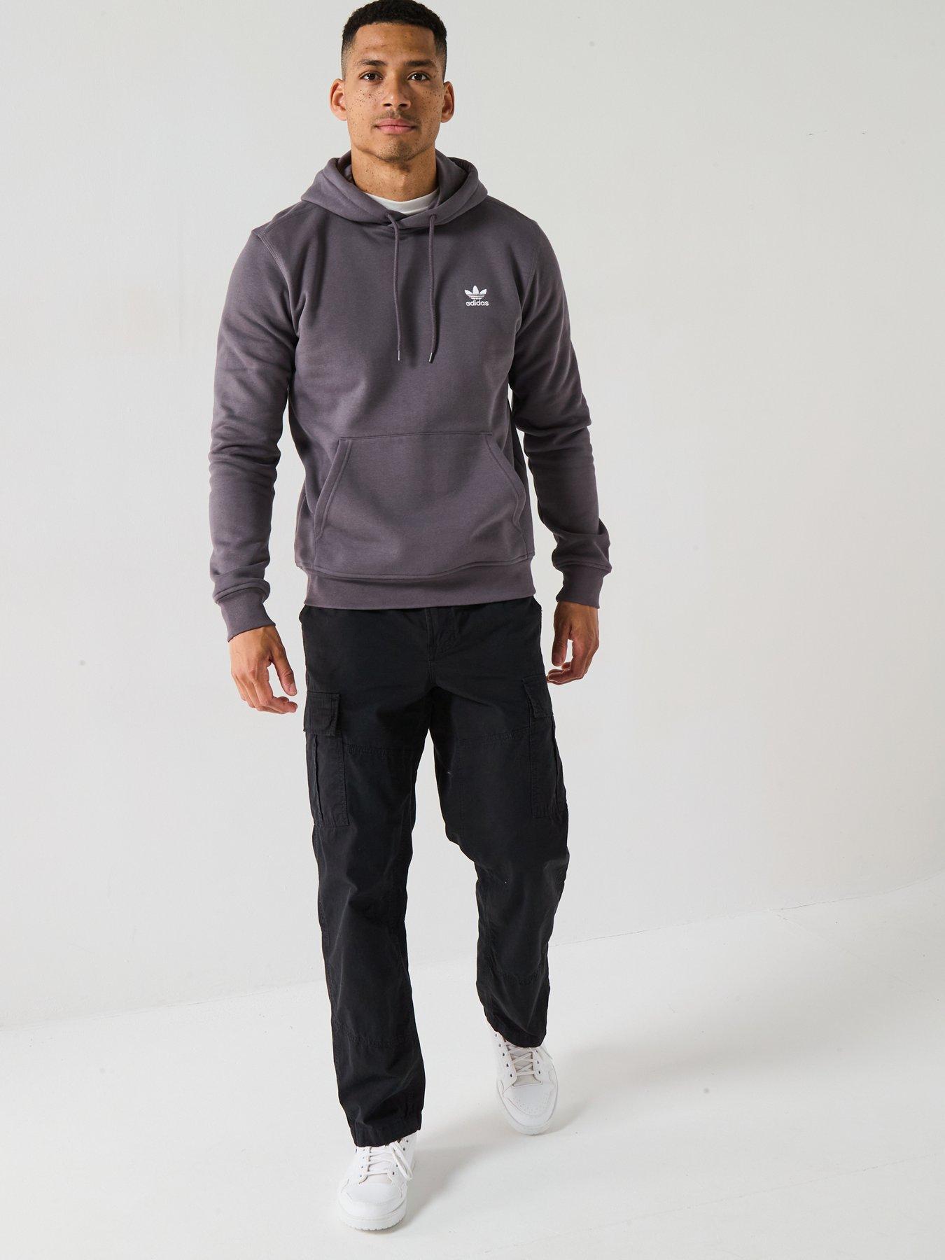 adidas Originals Men's Trefoil Essentials Hoodie - Grey | Very