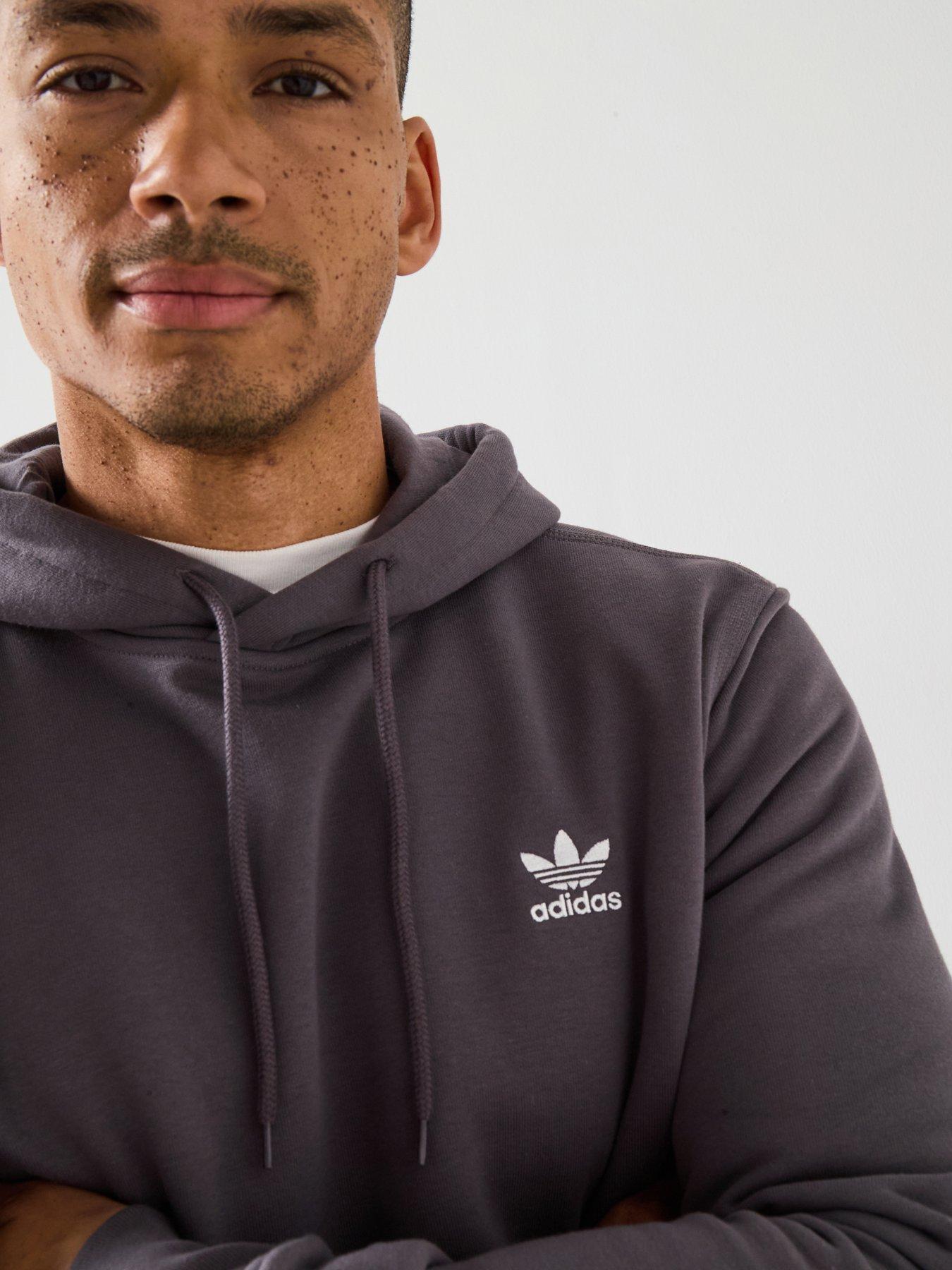 adidas Originals Men's Trefoil Essentials Hoodie - Grey | Very