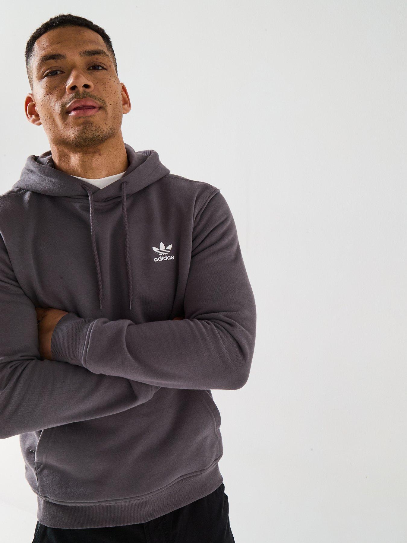 adidas Originals Men's Trefoil Essentials Hoodie - Grey | Very