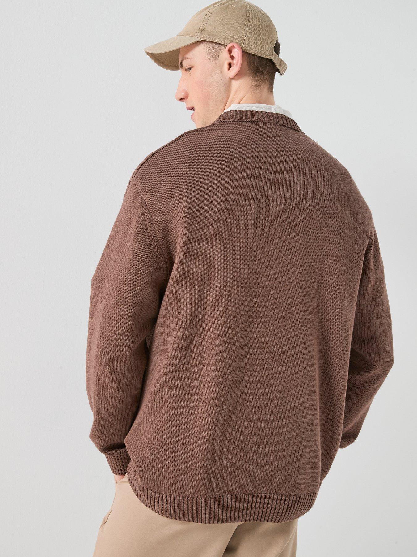 Image 2 of 6 of adidas Originals Men's Premium Essentials Knit Crewneck - Brown