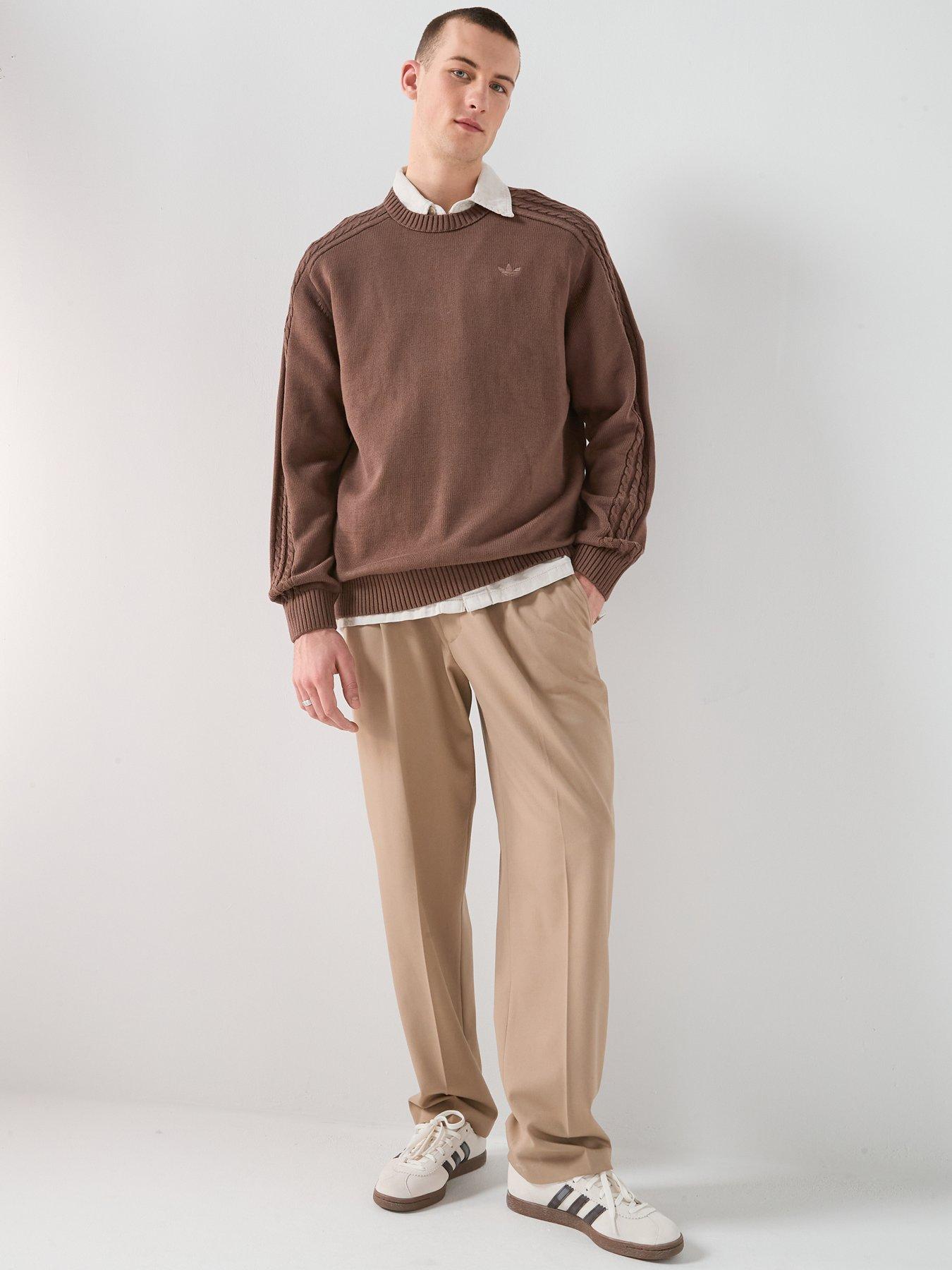 Image 3 of 6 of adidas Originals Men's Premium Essentials Knit Crewneck - Brown