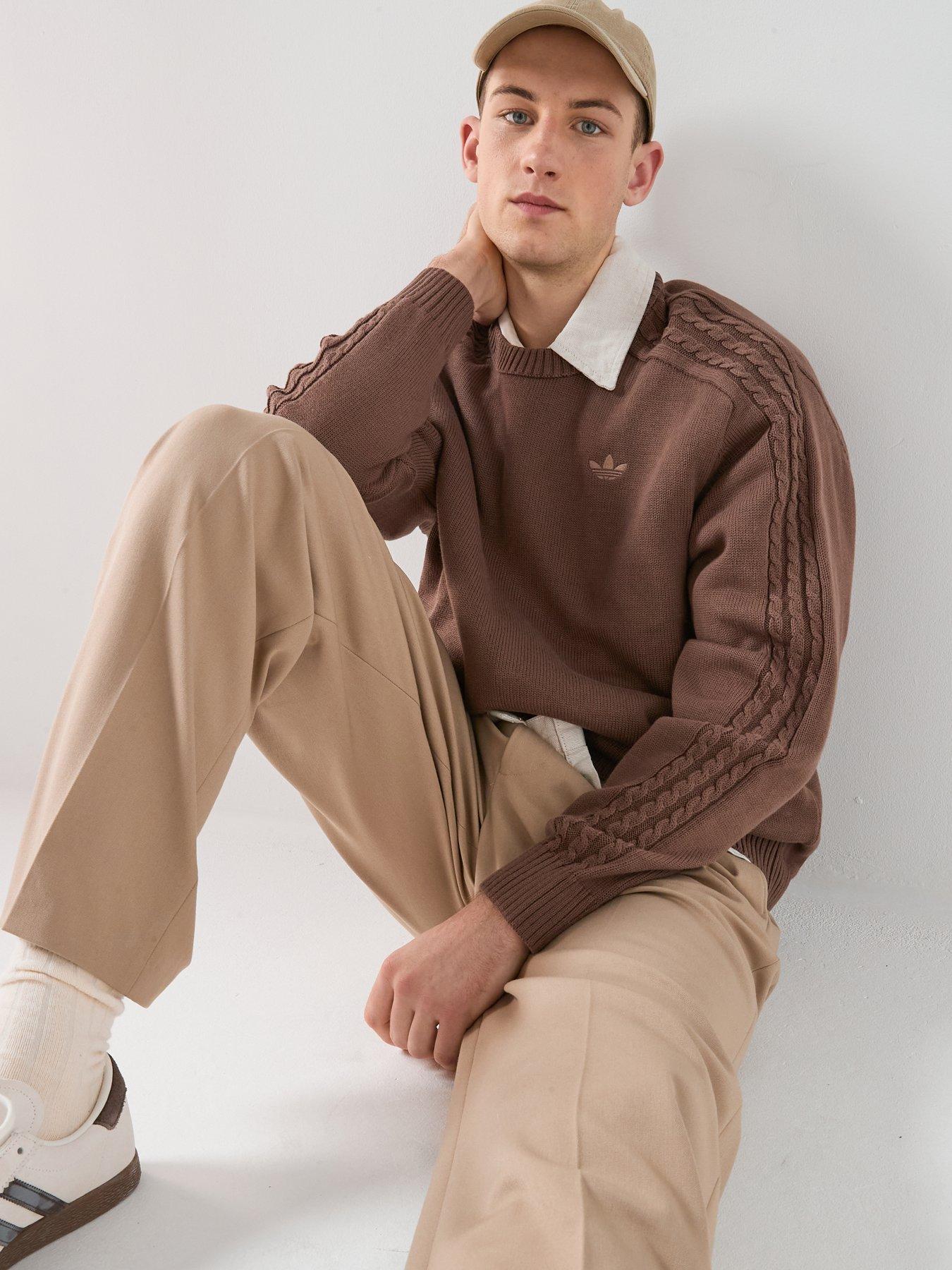 Image 4 of 6 of adidas Originals Men's Premium Essentials Knit Crewneck - Brown