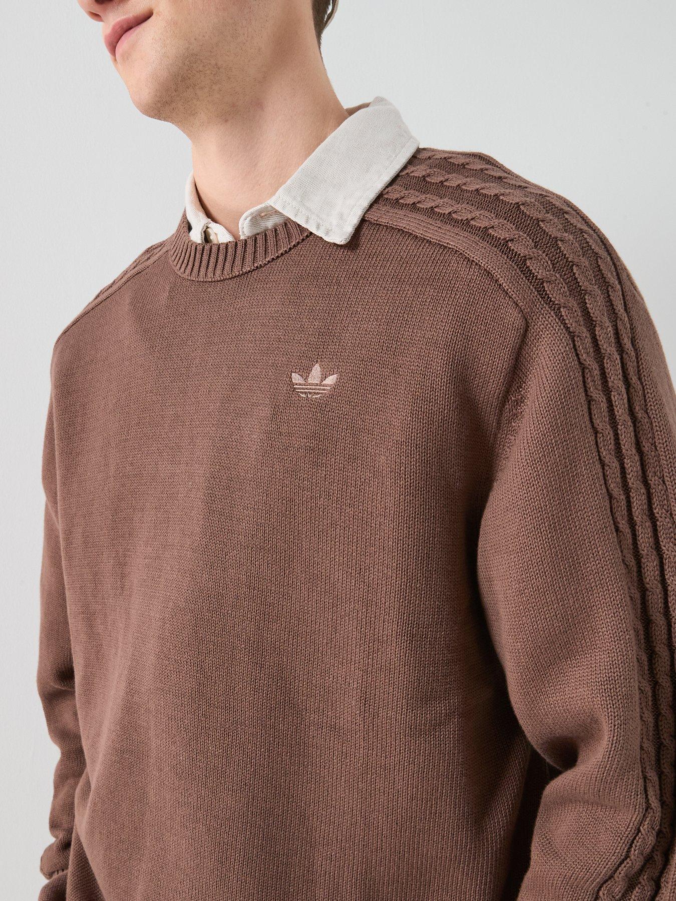Image 5 of 6 of adidas Originals Men's Premium Essentials Knit Crewneck - Brown