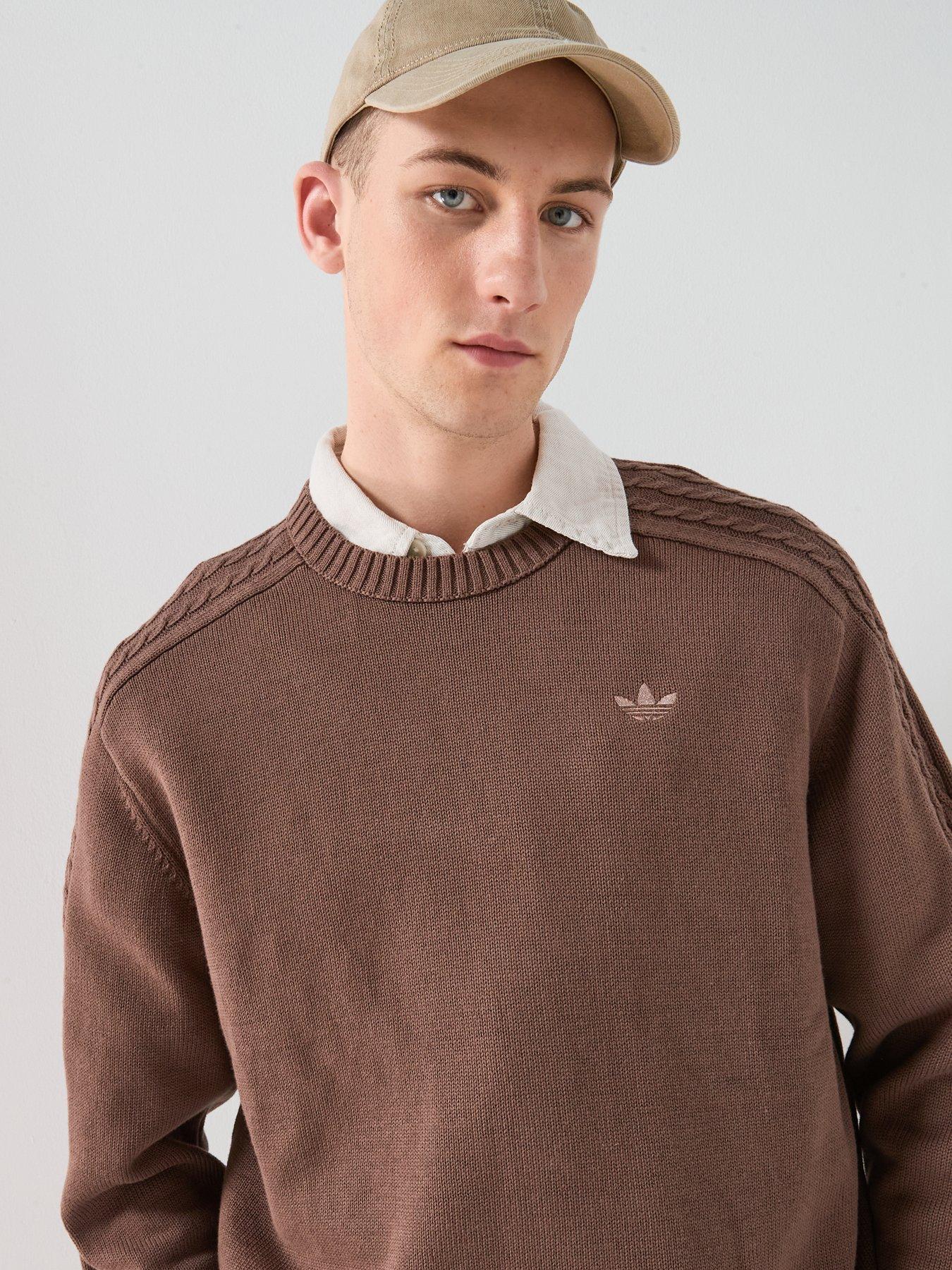 Image 6 of 6 of adidas Originals Men's Premium Essentials Knit Crewneck - Brown