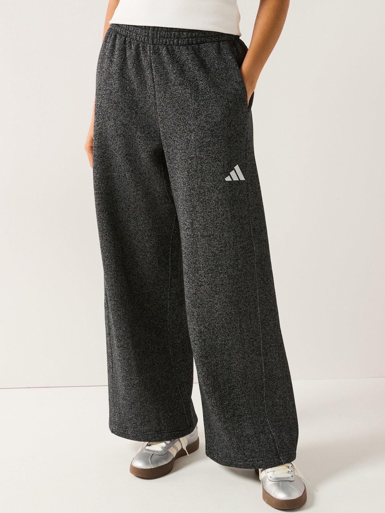 Adidas Sportswear Women'S All Szn Glitter Fleece Loose Pants - Black
