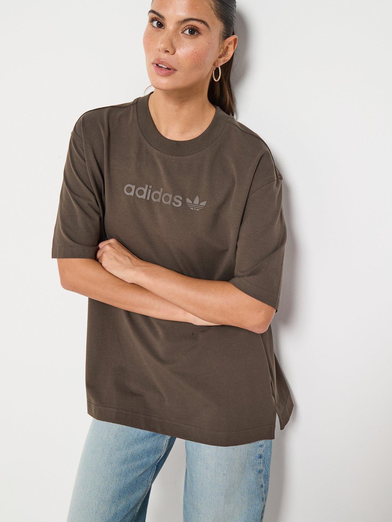 Image 1 of 6 of adidas Originals Women's Essentials Linear Tee - Green